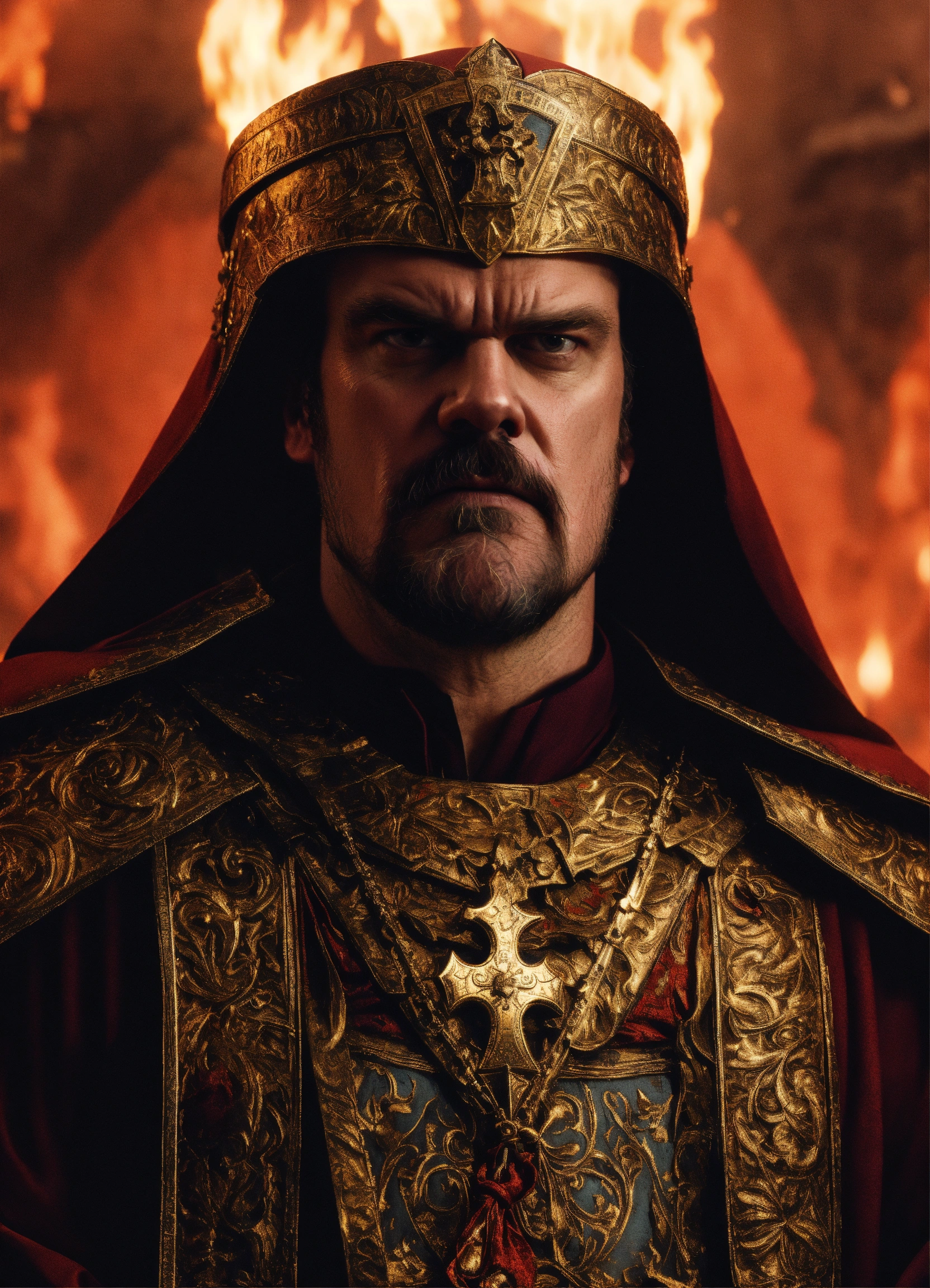 Lexica - David Harbour as Thulsa Doom catholic priest, warlike savage ...