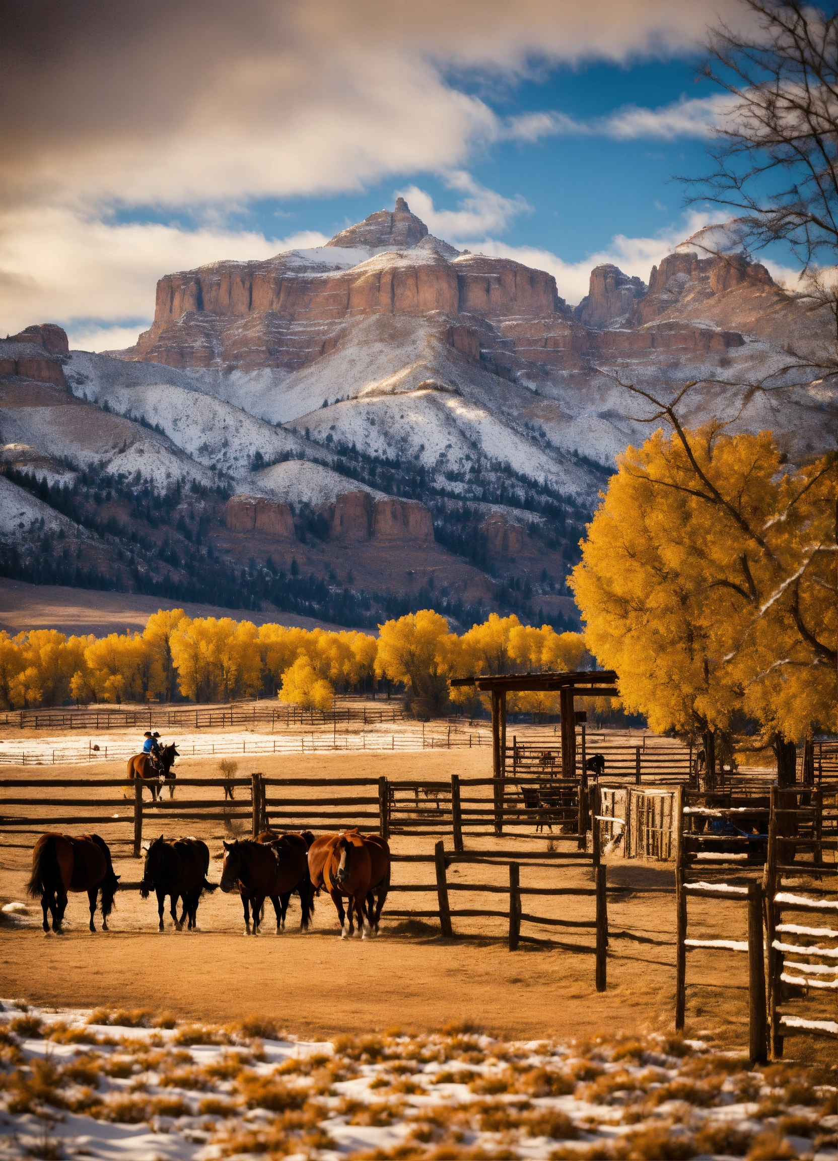 Lexica - Cowboy ranch, winter time