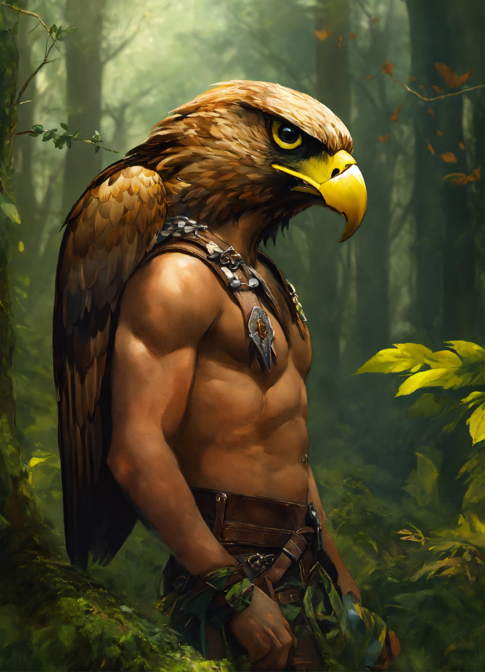 Lexica - Hybrid from man and animal, from the forest, human facial ...