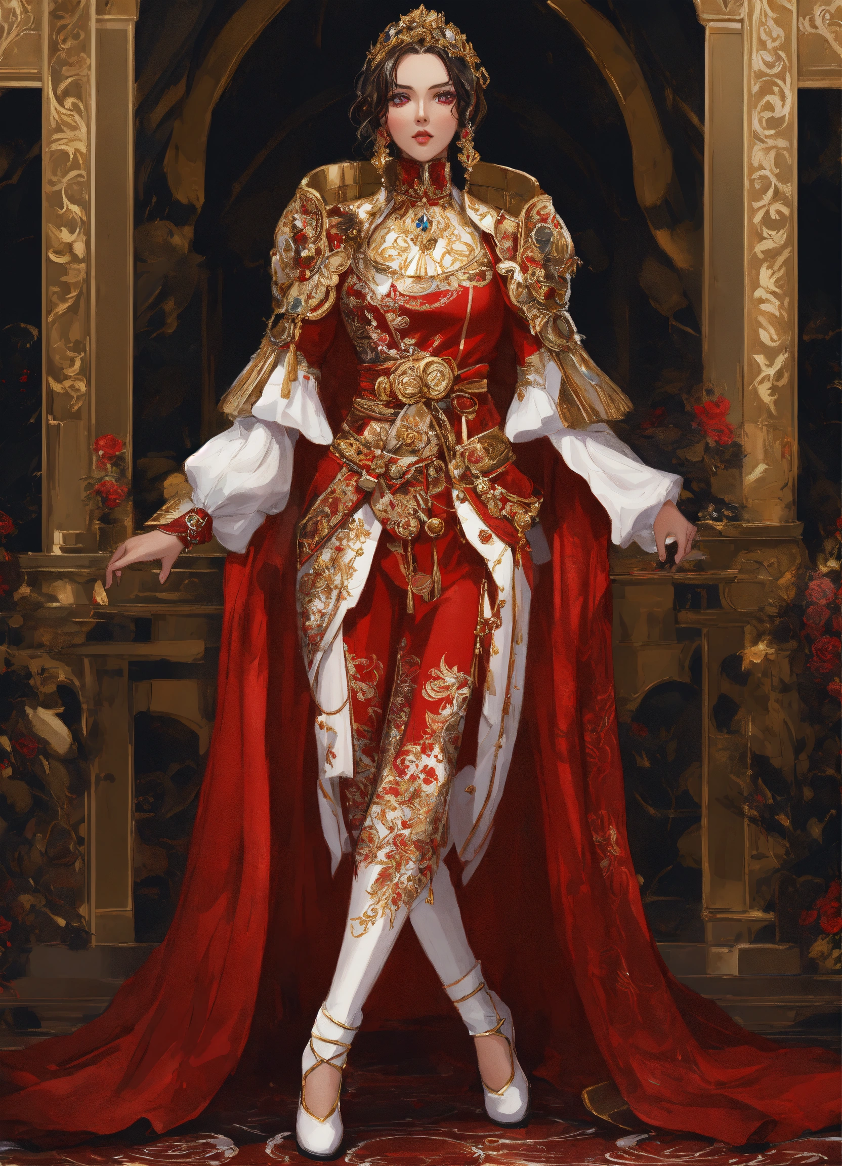 Lexica Schwarze Auge Praios Geweihte Full Body Red And White Clothes Gold Details Highly