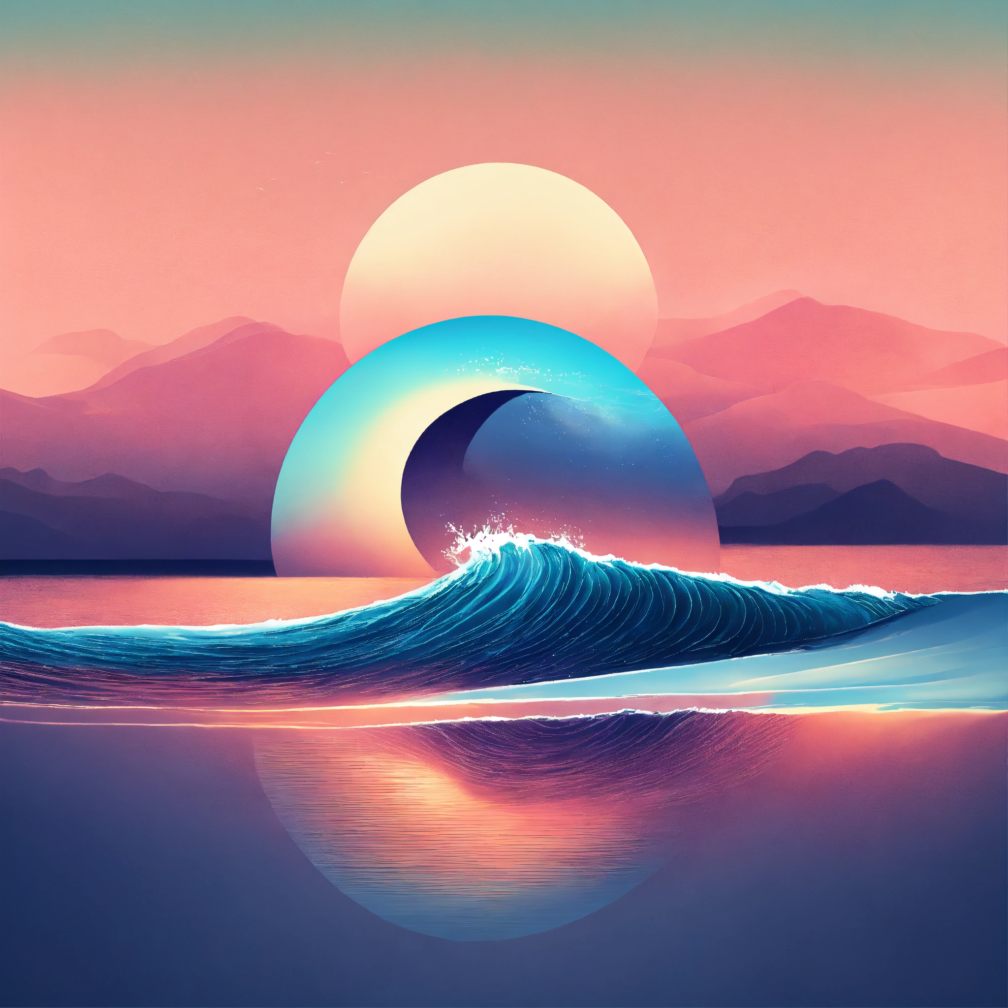 Lexica - HIGHT DEFINITION,LOGO 16k, MONTABEACH MINIMALISTE OCEAN WAVE