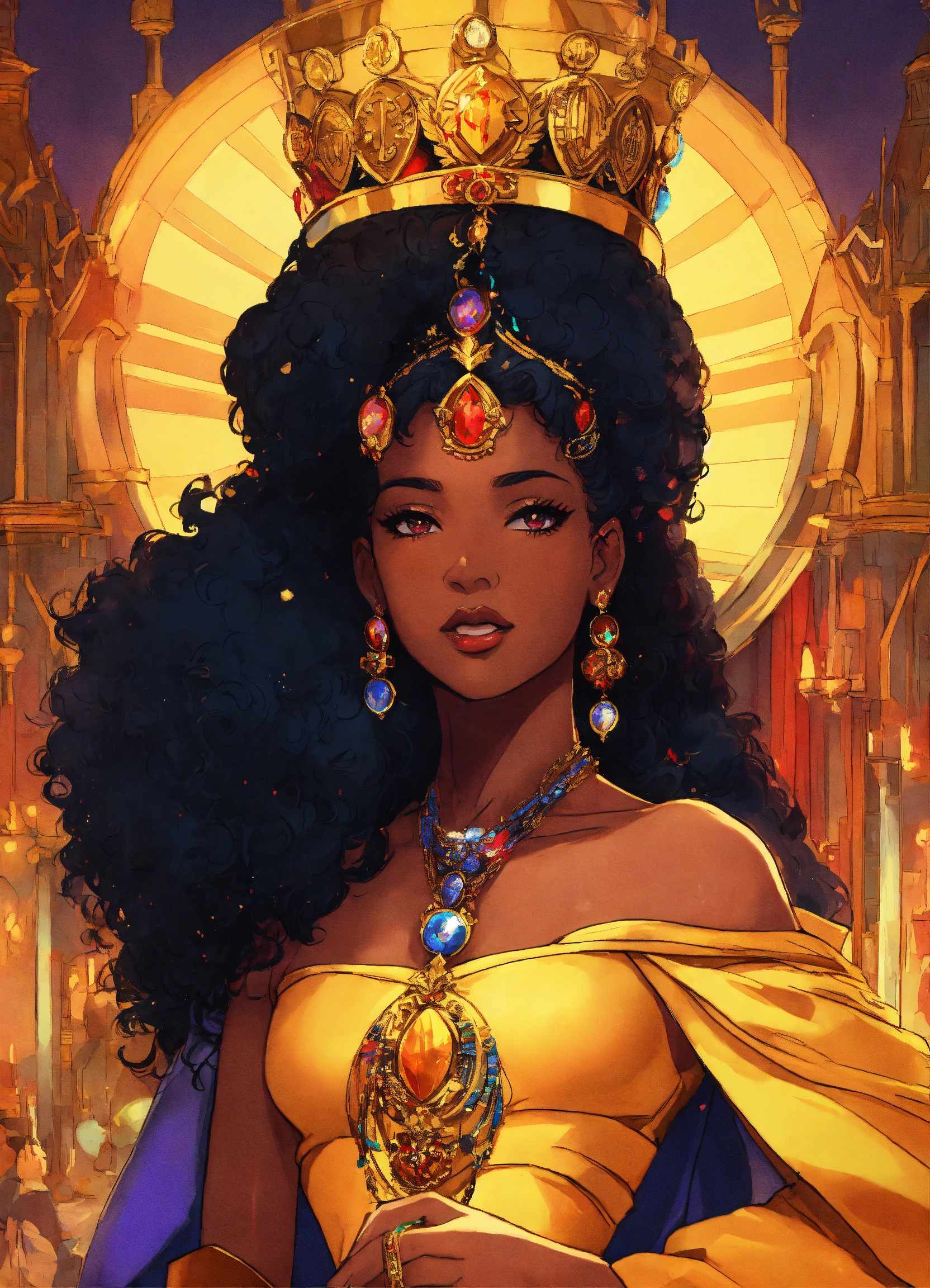 Lexica - 80s anime black characters fantasy queen kings royal family