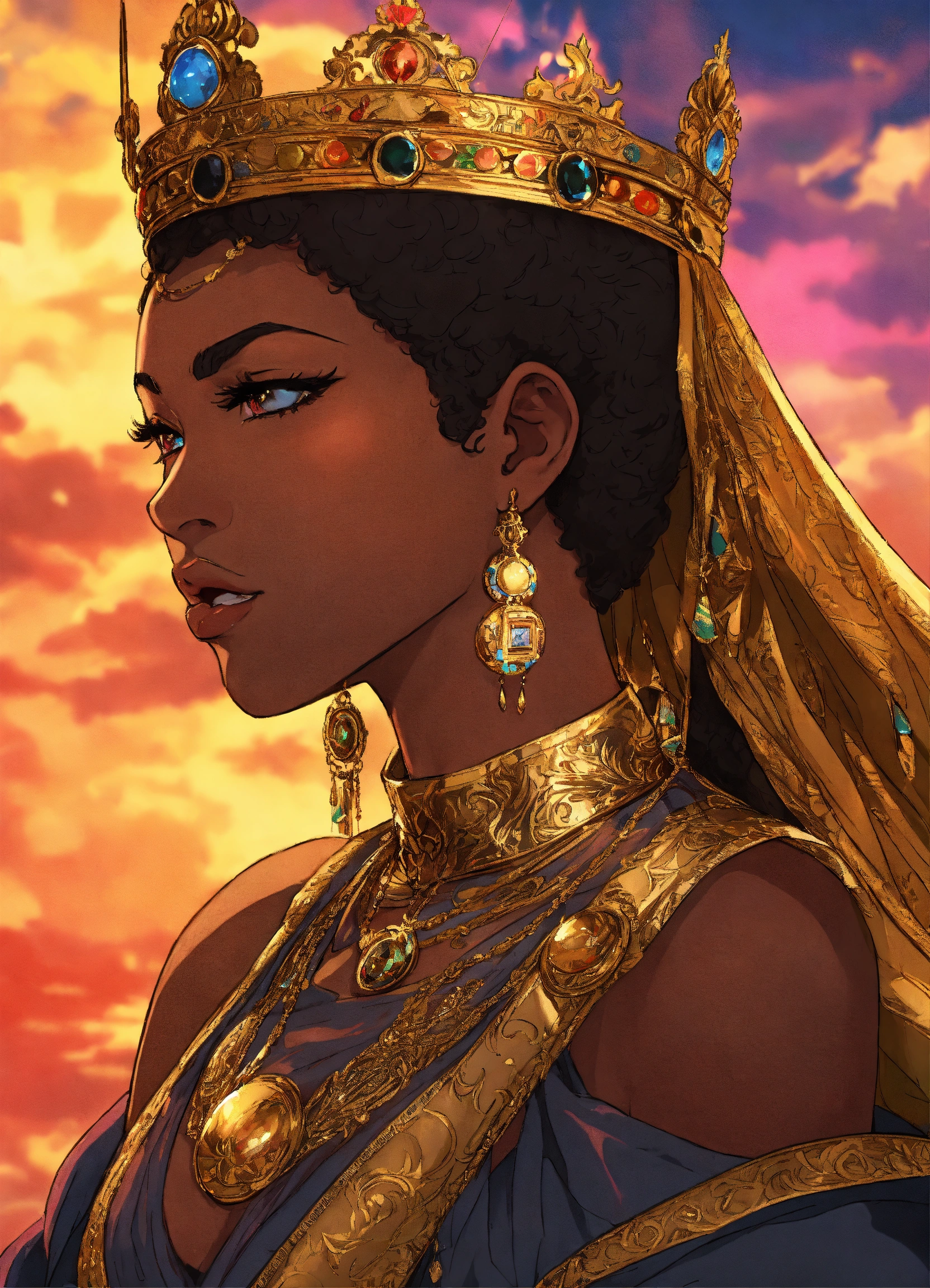 Lexica - 80s anime black characters fantasy queen kings royal family