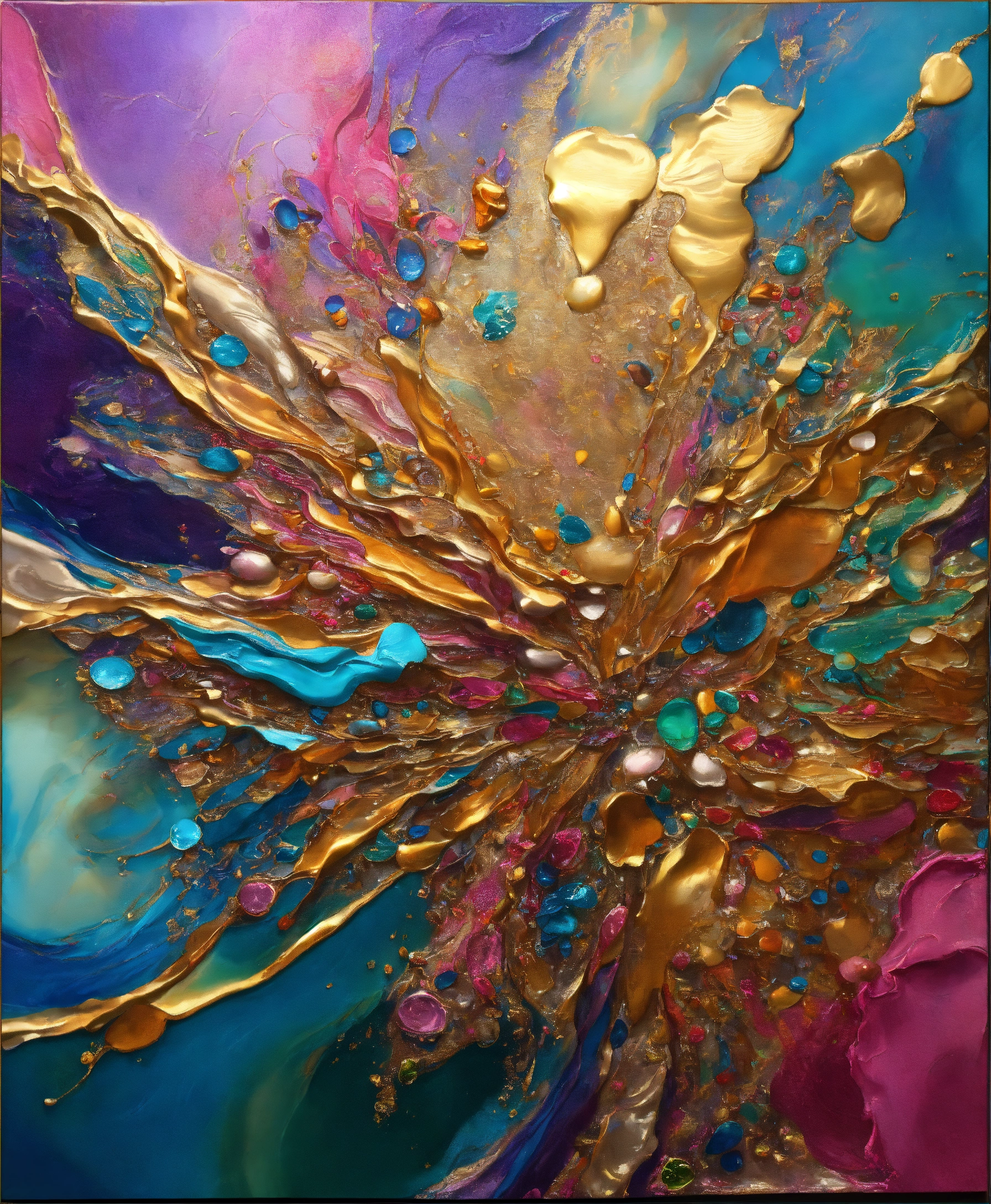 Lexica - Colorful abstract painting oil and water complex complicated ...