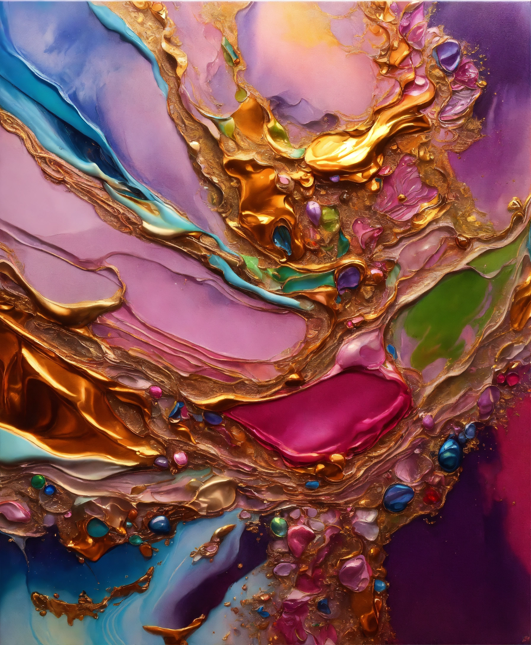 Lexica - Colorful abstract painting oil and water complex complicated ...