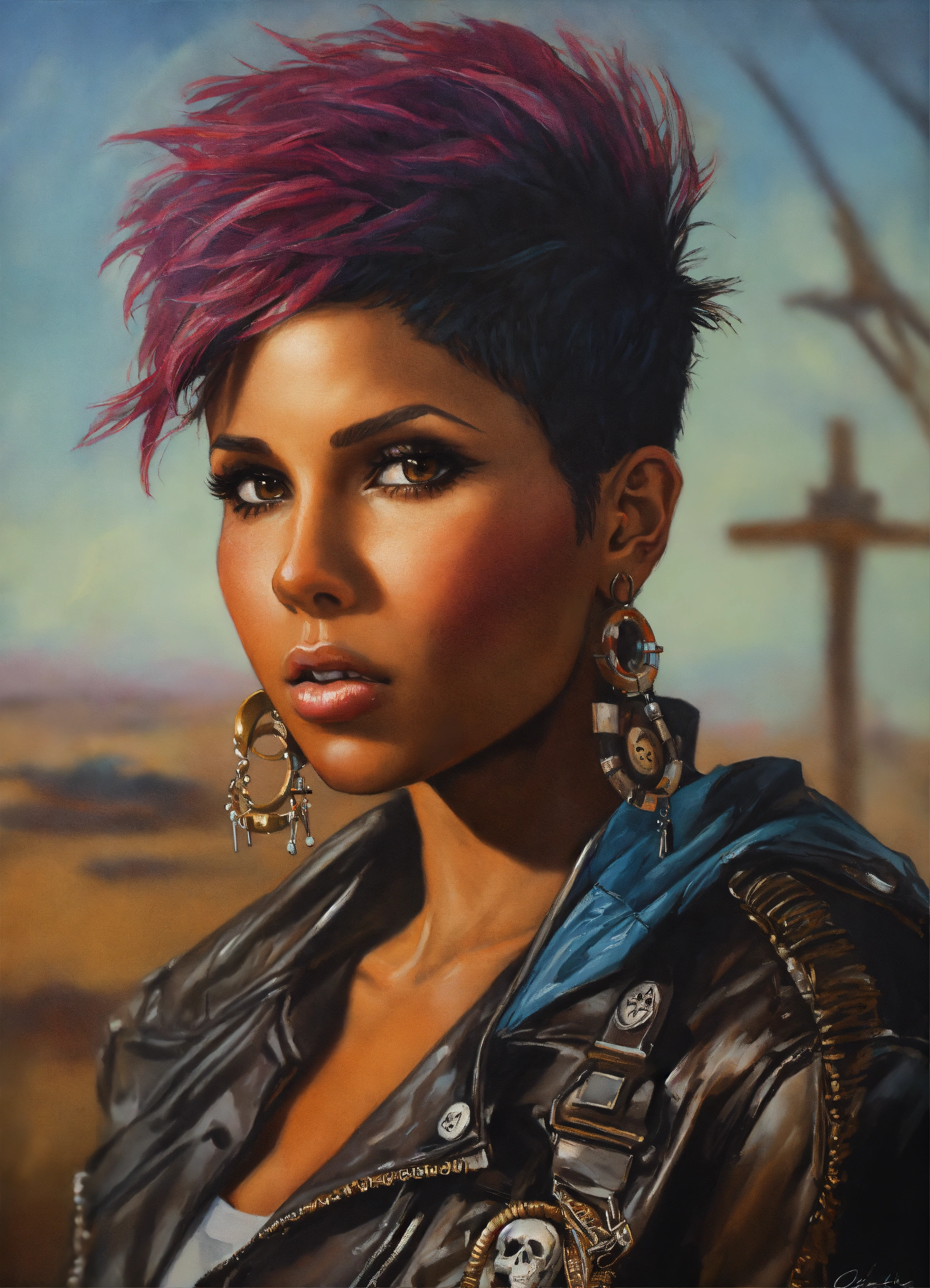 Lexica - Toni braxton as a cute punk scull girl, mad max jacket ...