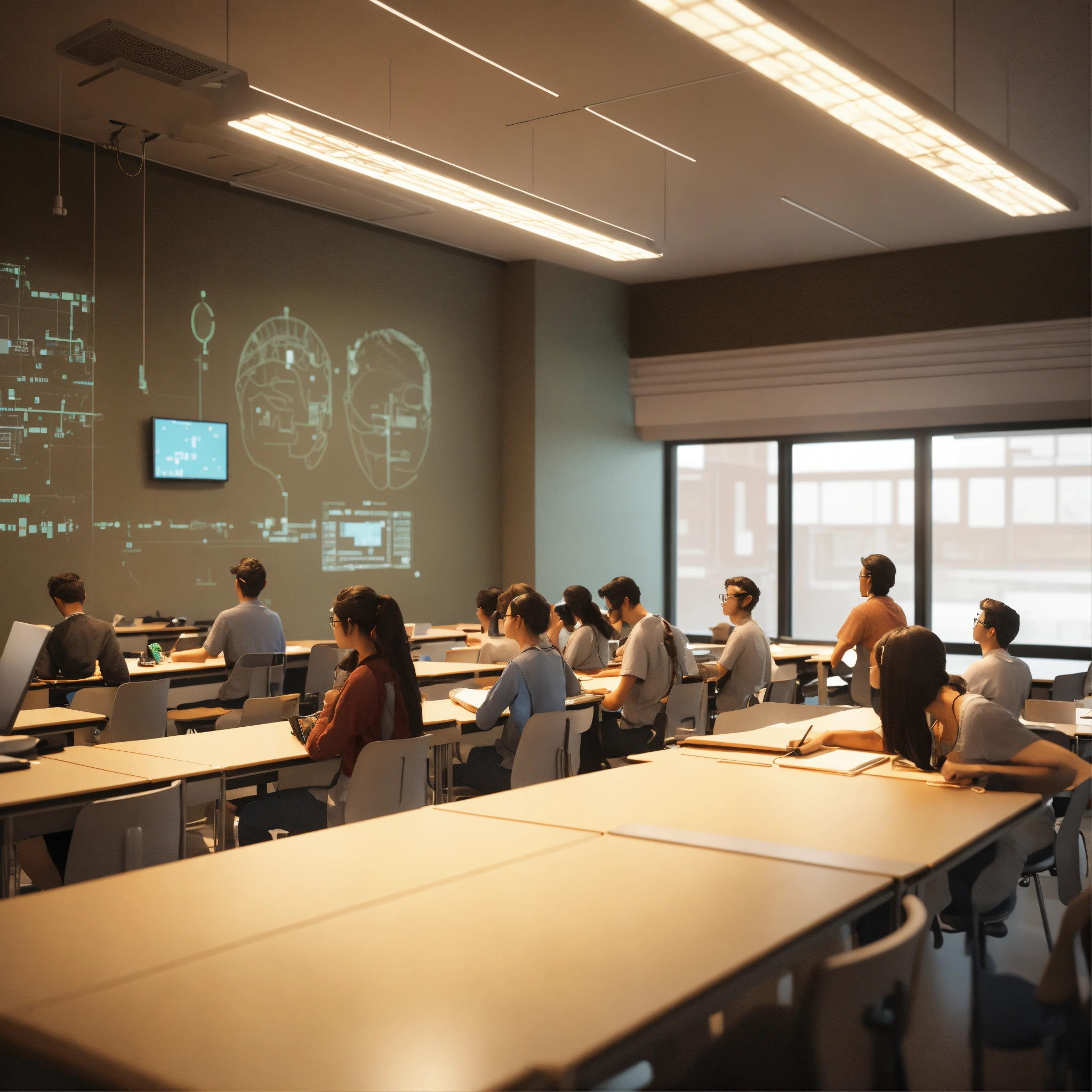 Lexica - Students sitting in the university class in 4 d lab in ...