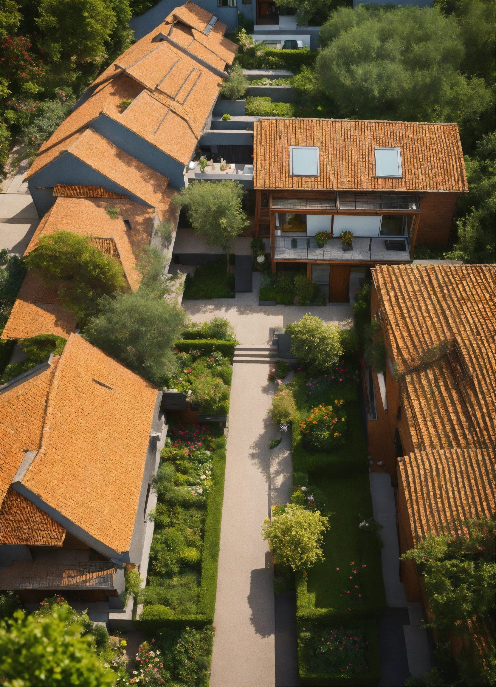Lexica - A bird's-eye view, an structural building hosting town houses ...