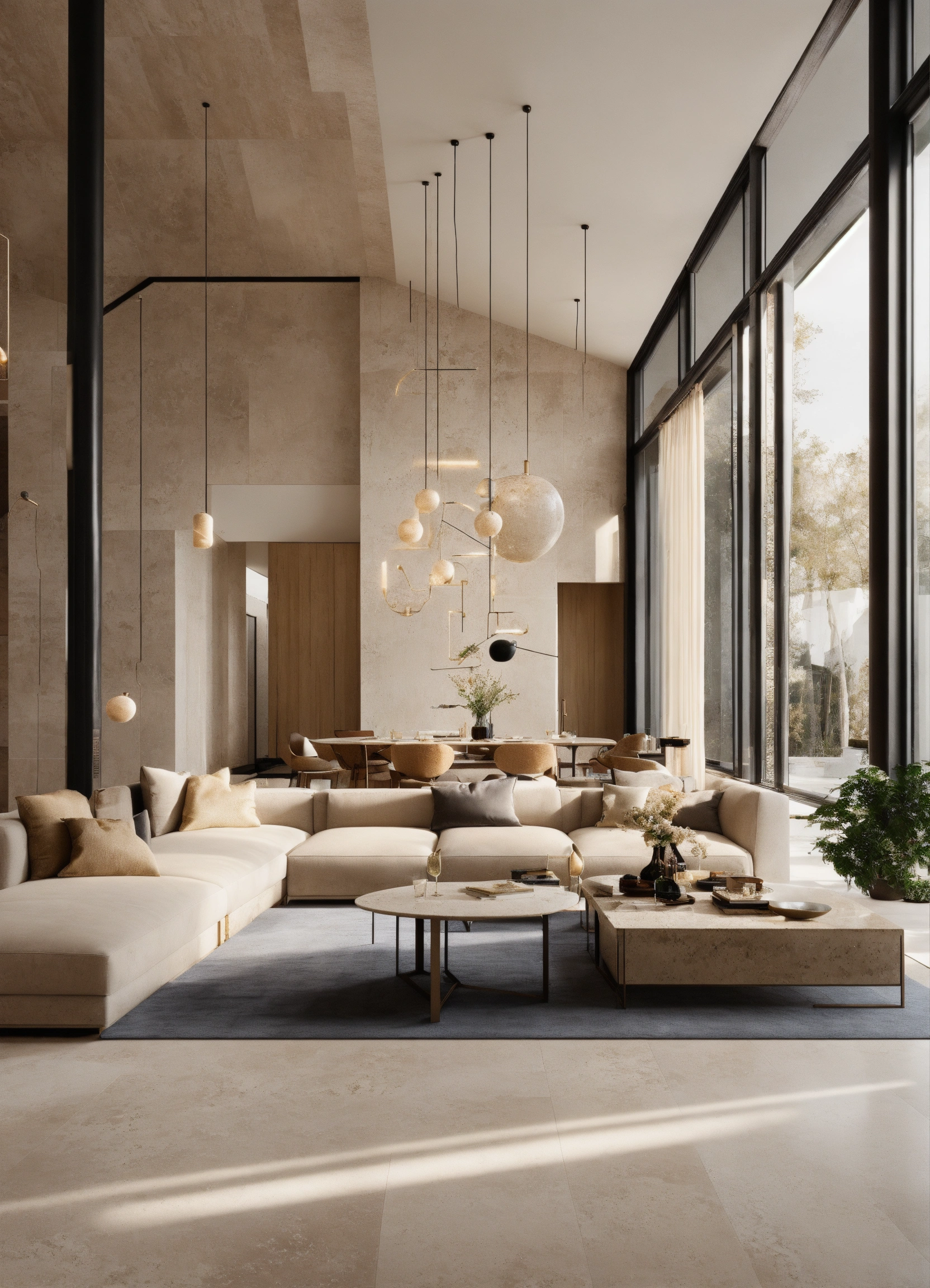 Lexica - An open concept living space interior design with high ceiling ...