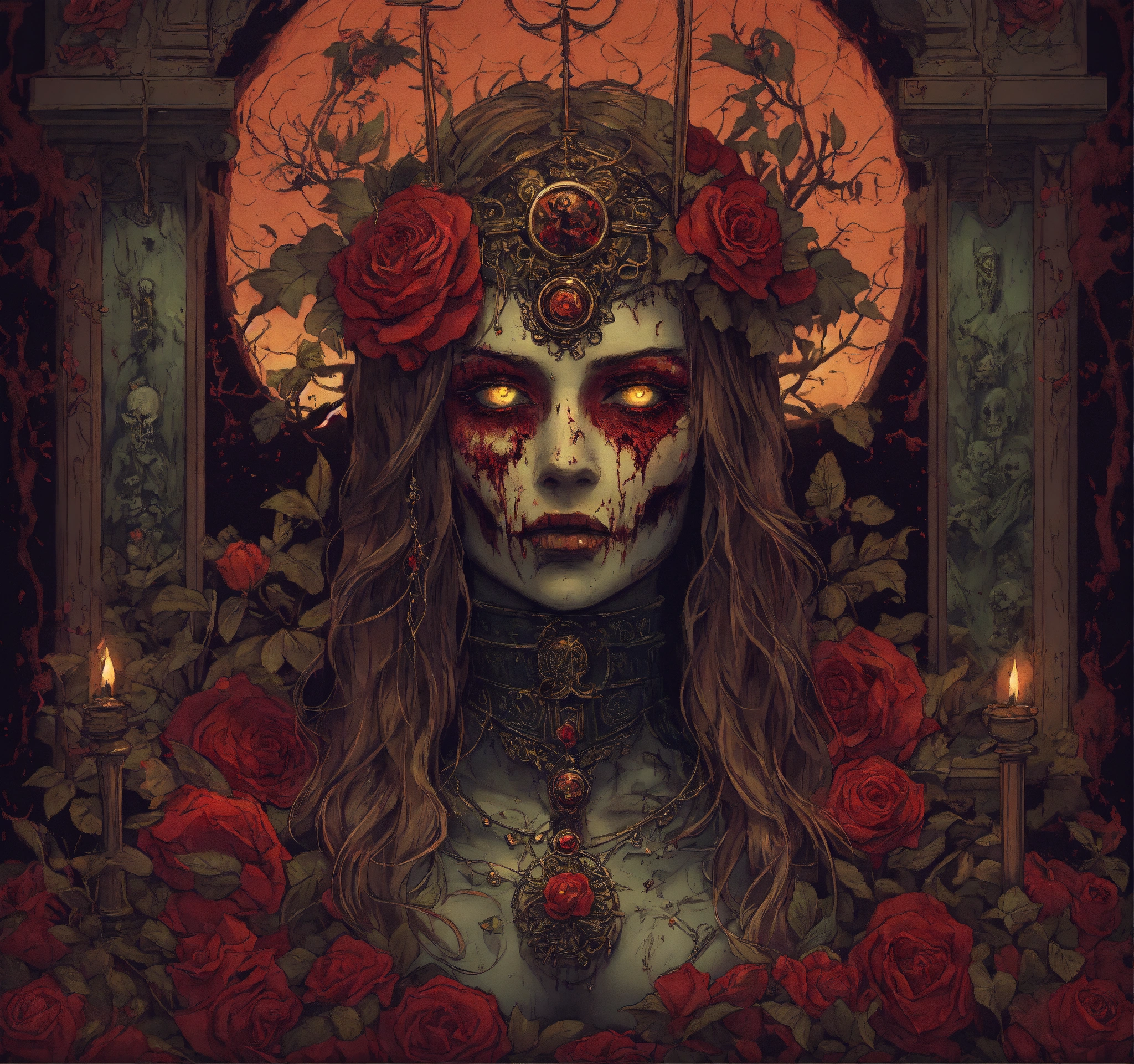 Lexica - Zombie ritual, intricate art, dark fantasy style