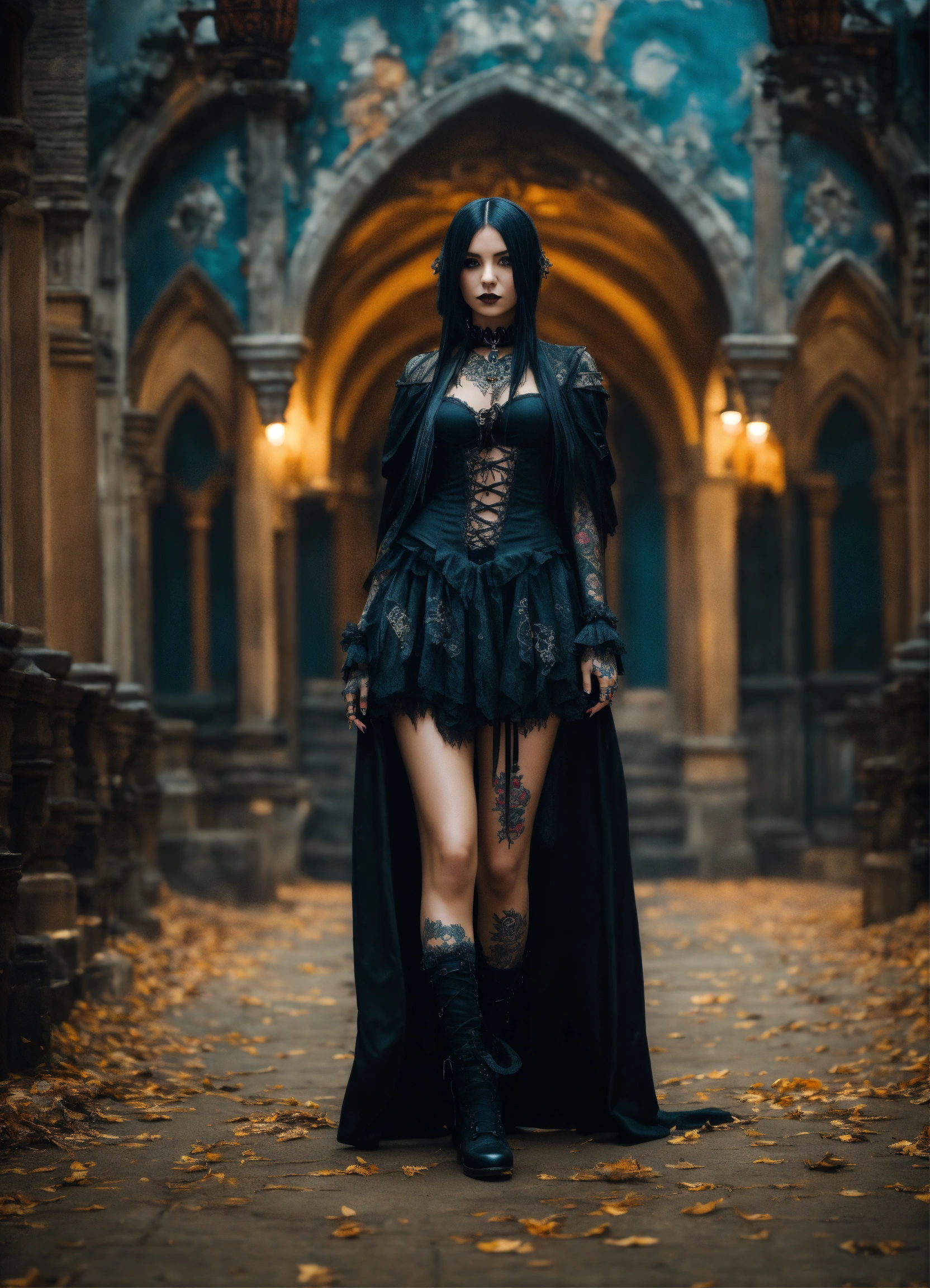 Lexica - Full body very beautyfull gothic girl in fantasy world, with ...