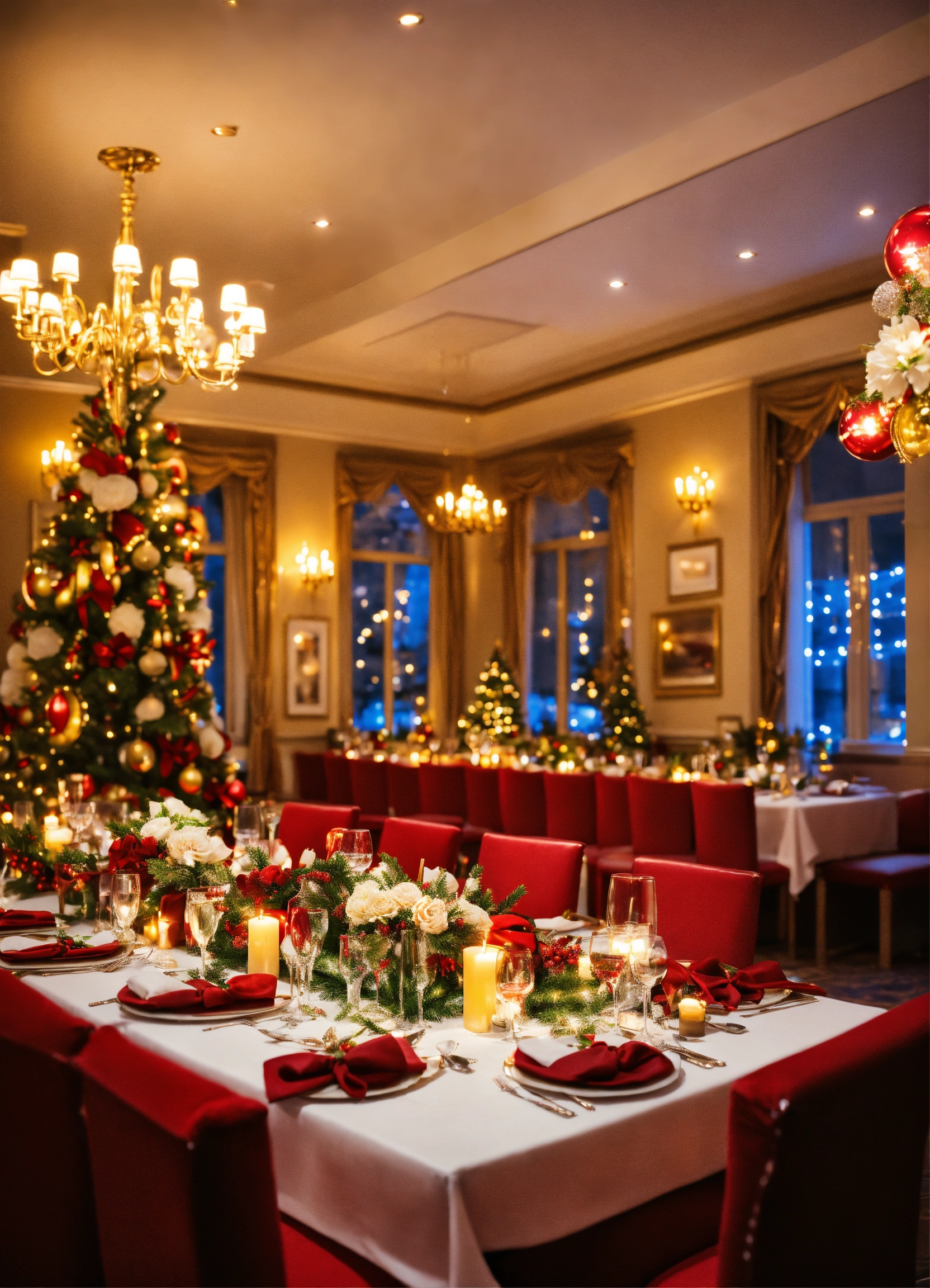Lexica - Diner tables for christmas, with an elegant decor, flowers ...