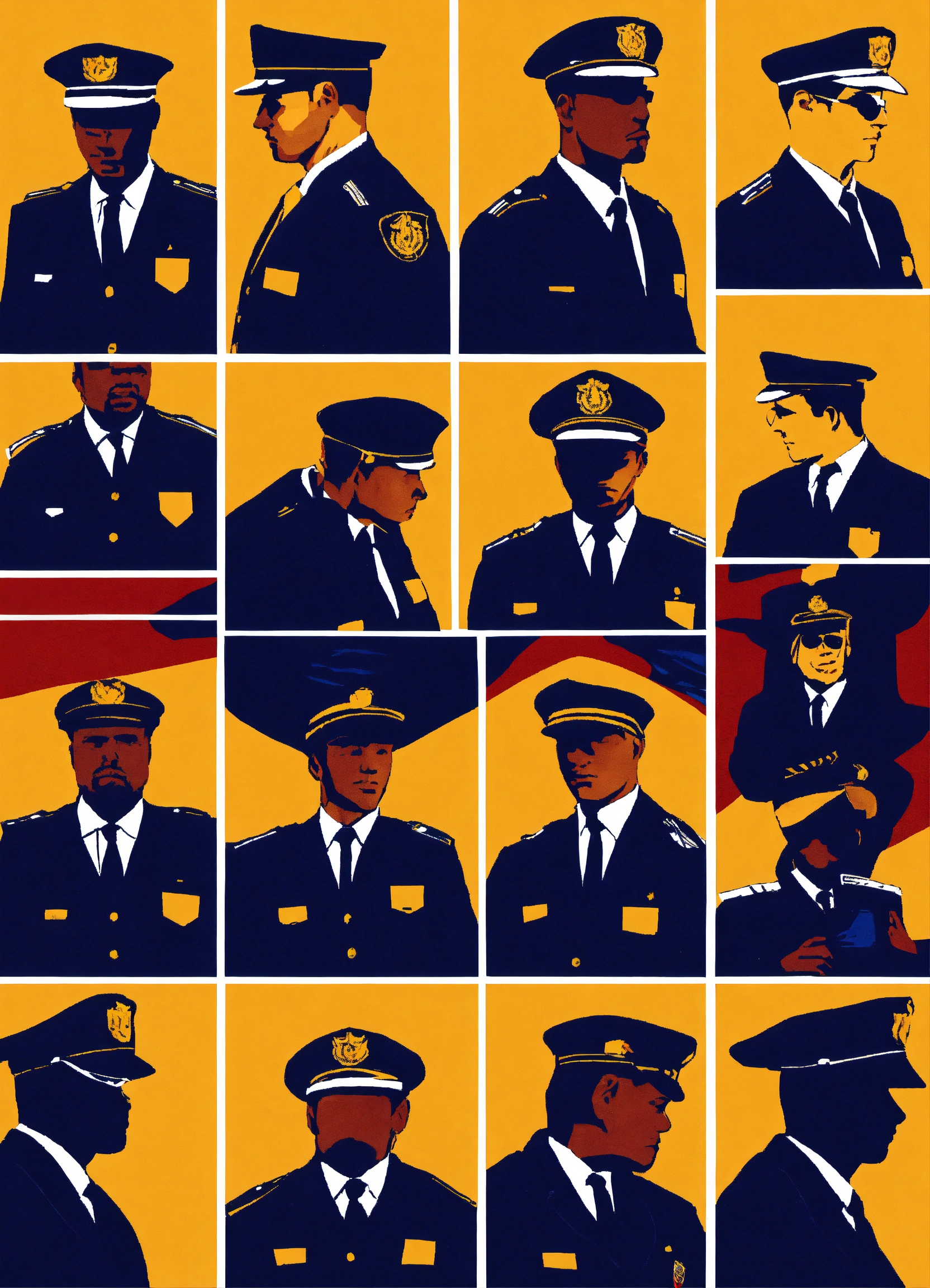 Lexica - Silhouettes of security officers wearing security caps