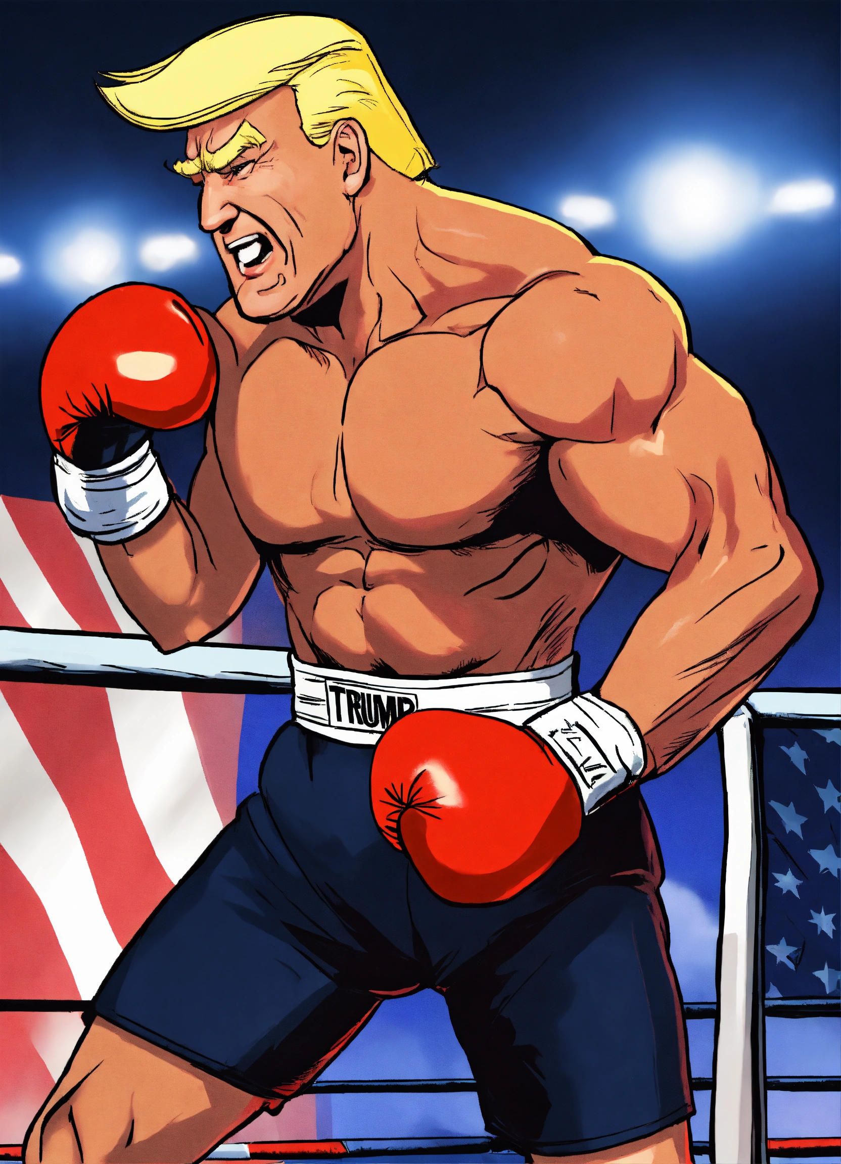 Lexica - Donald trump boxing and hitting a punch on Joe Biden. Biden ...