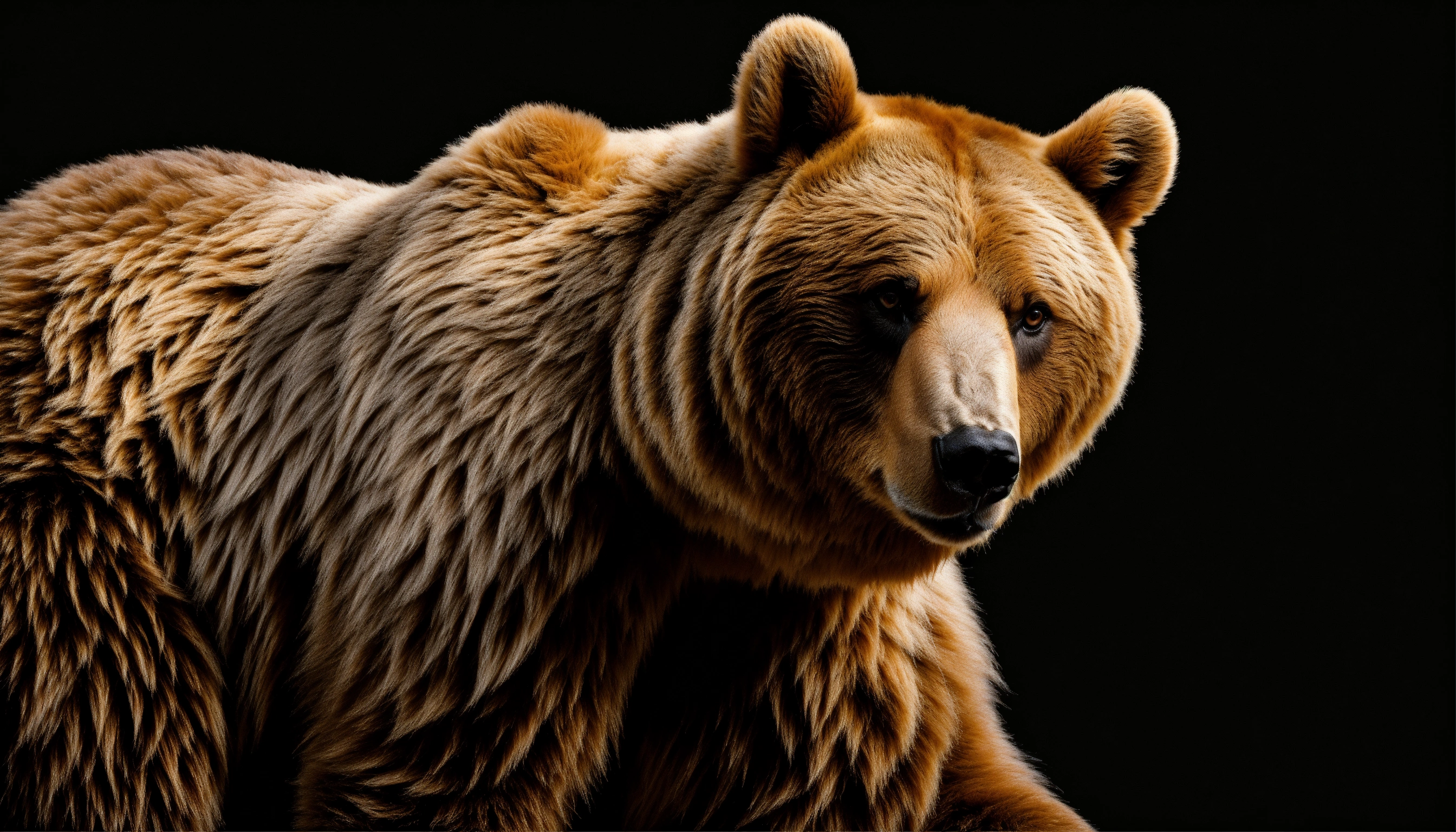 Lexica - A light colored bear against a all black backdrop. 65 ...