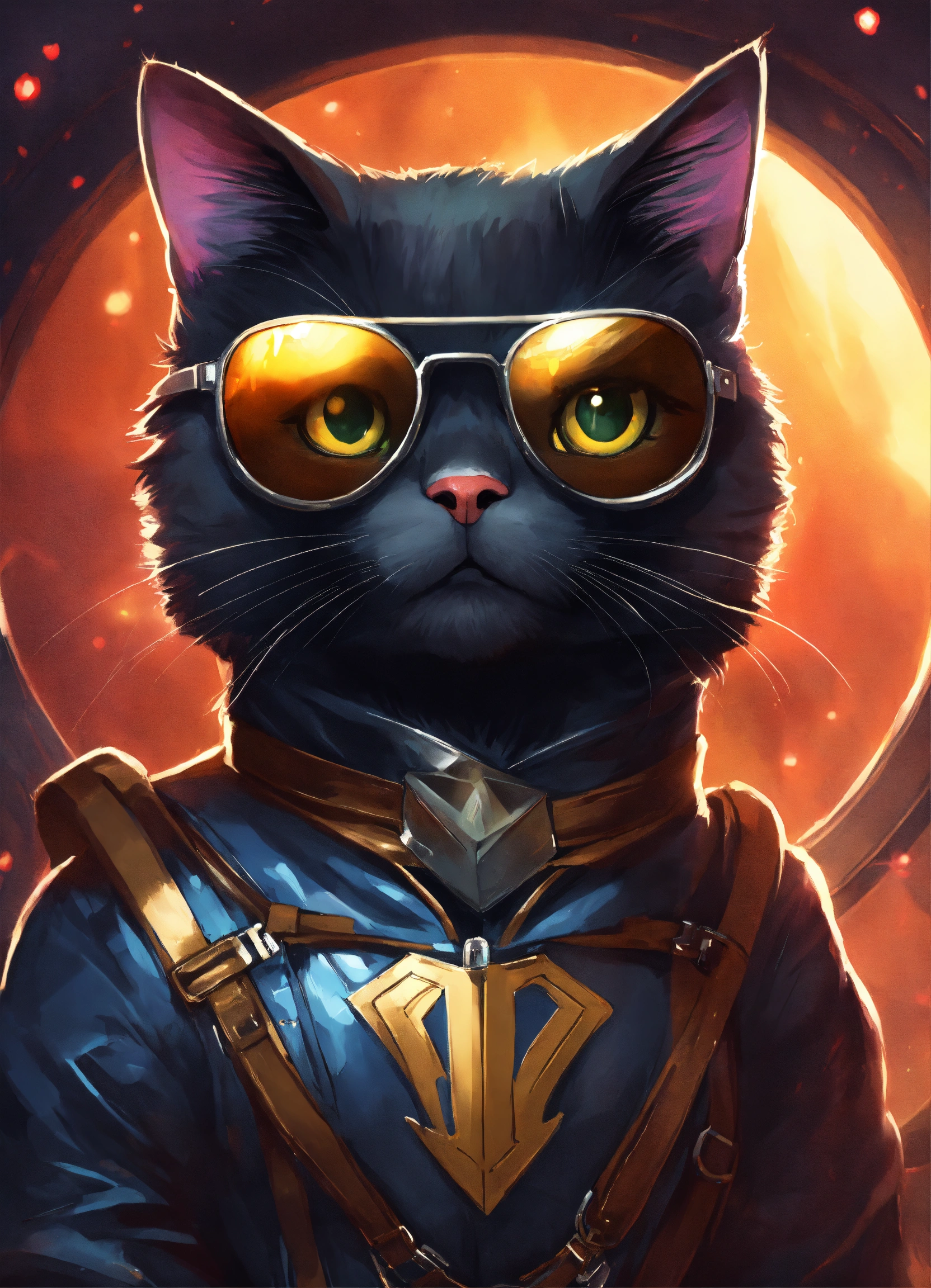 Lexica - Full-bodied portrait, cute and adorable cartoon black cat ...