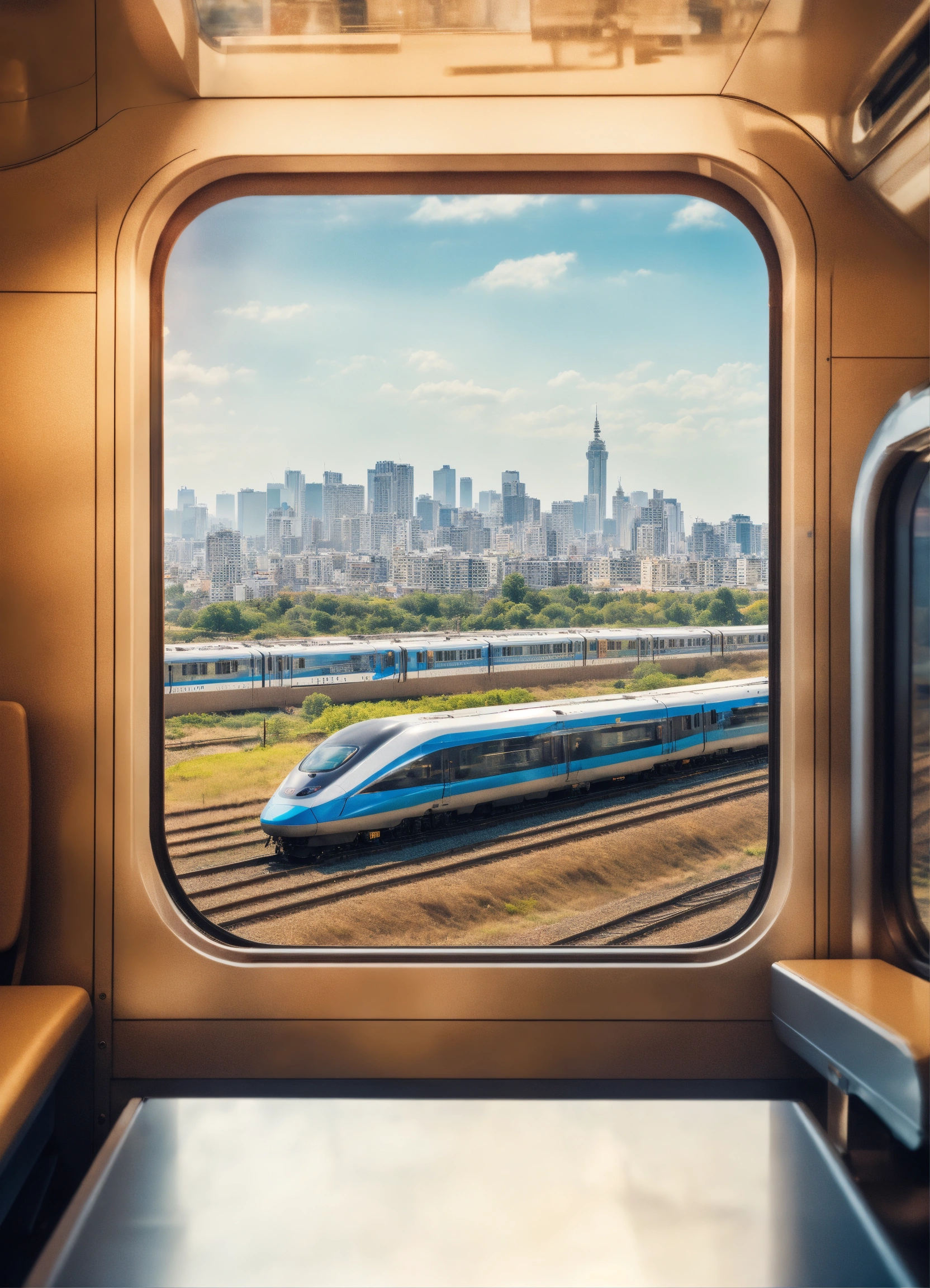 Lexica - Looking through the window of a high-speed train with city ...