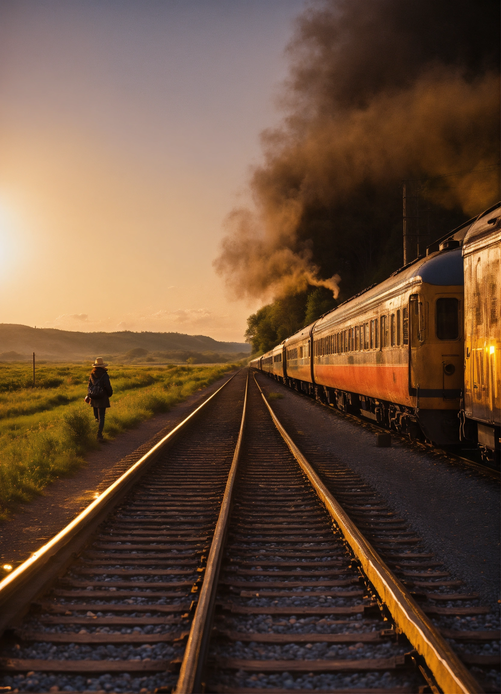Lexica - Goodbye from a train, endless adventure. person saying goodbye ...