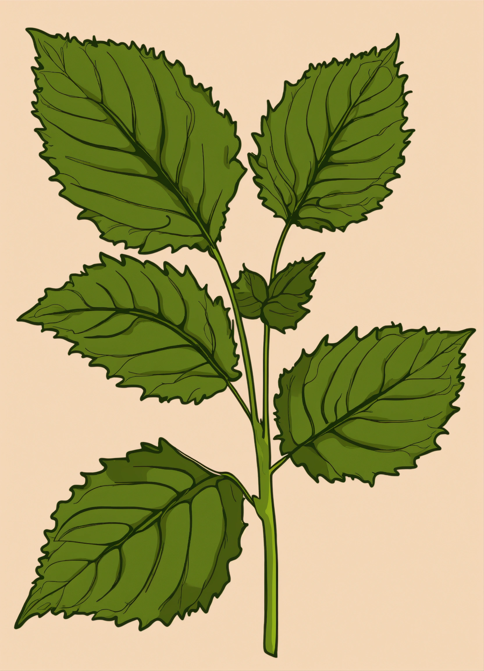 Lexica - Simple nettle plant with six leaves vector icon