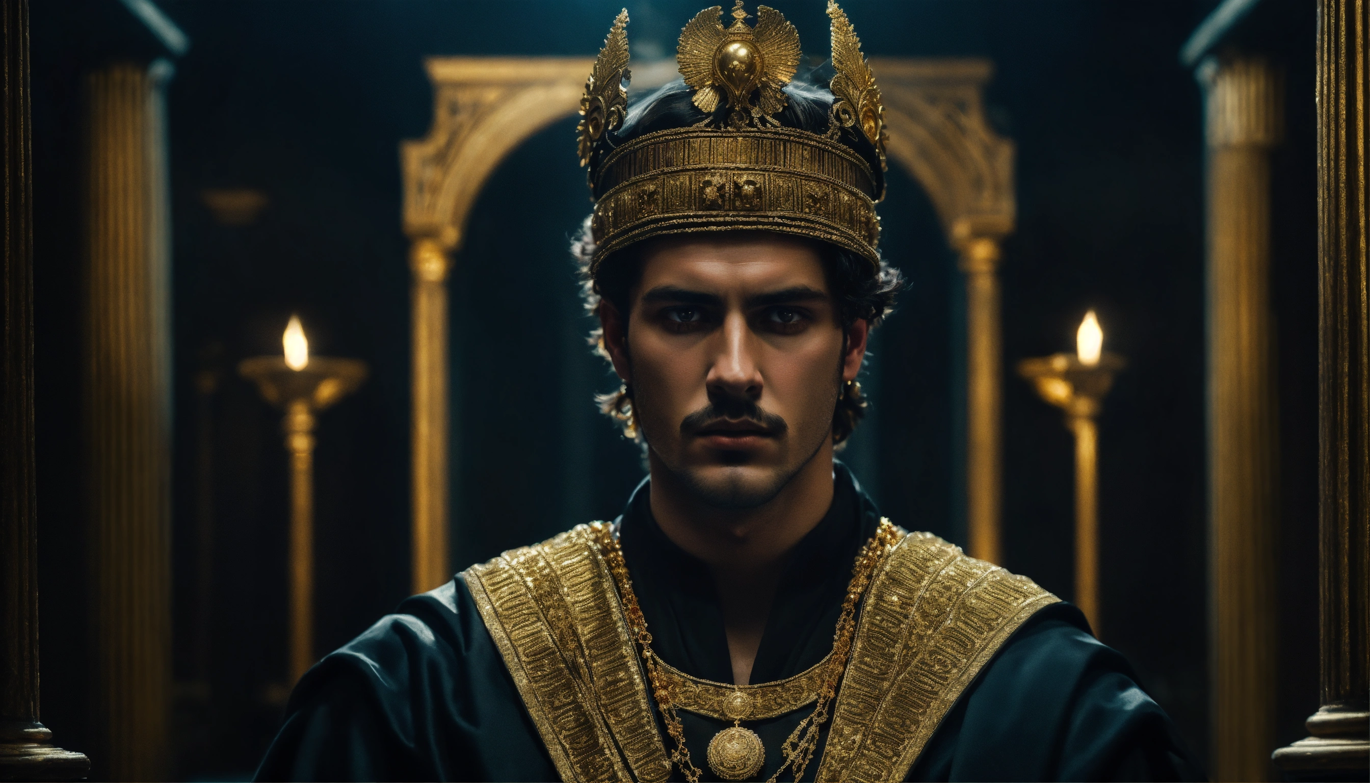 Lexica - Dark, mysterious and dramatic portrait of a young handsome ...