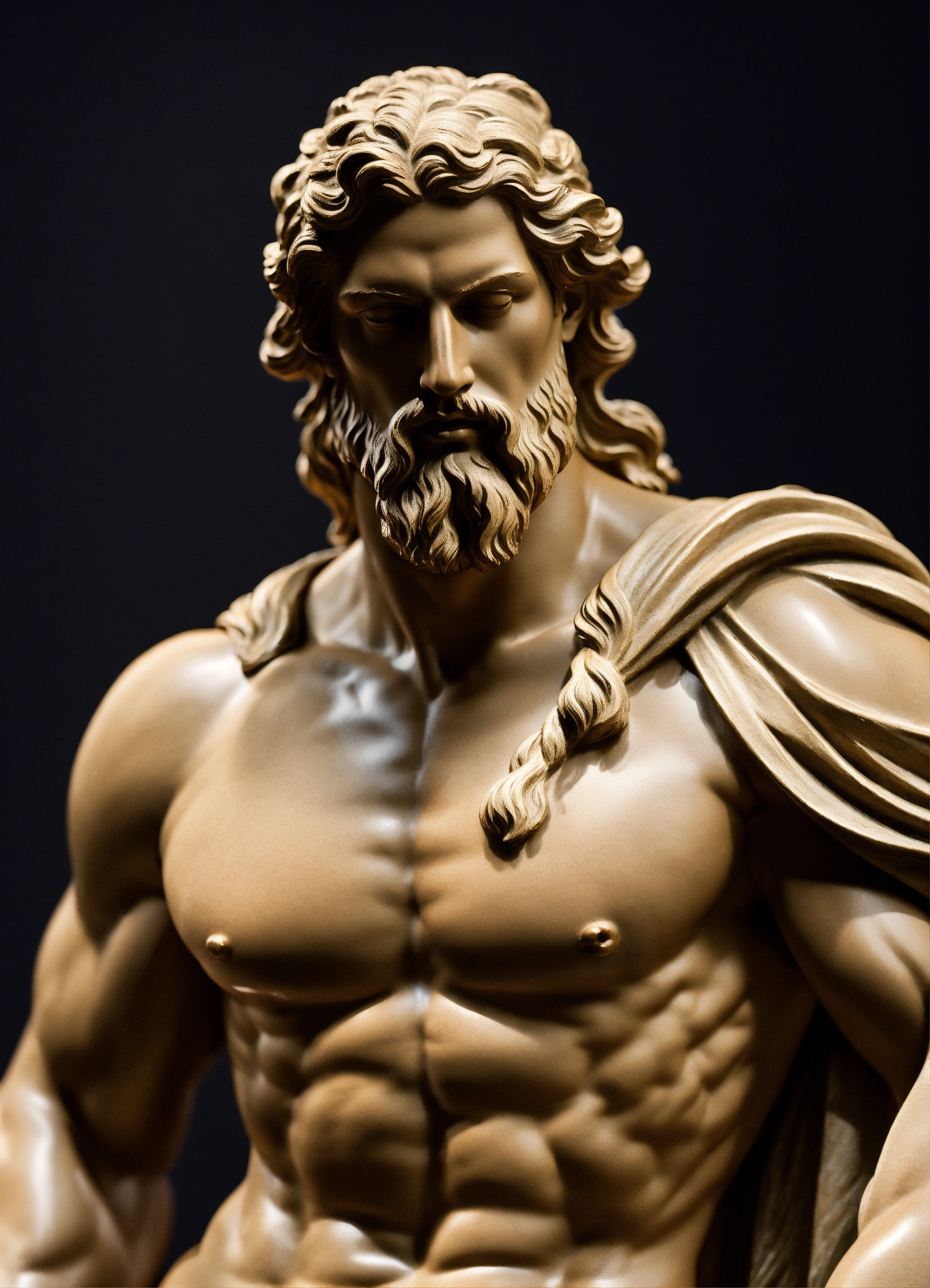 Lexica - Simple muscular greek god statue with middelparting hair with ...