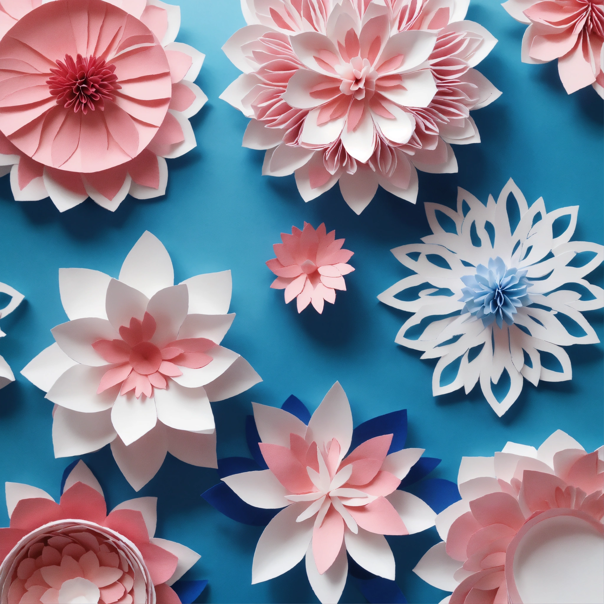 Lexica - Imagine an illustration of pretty blue, pink, and white paper ...