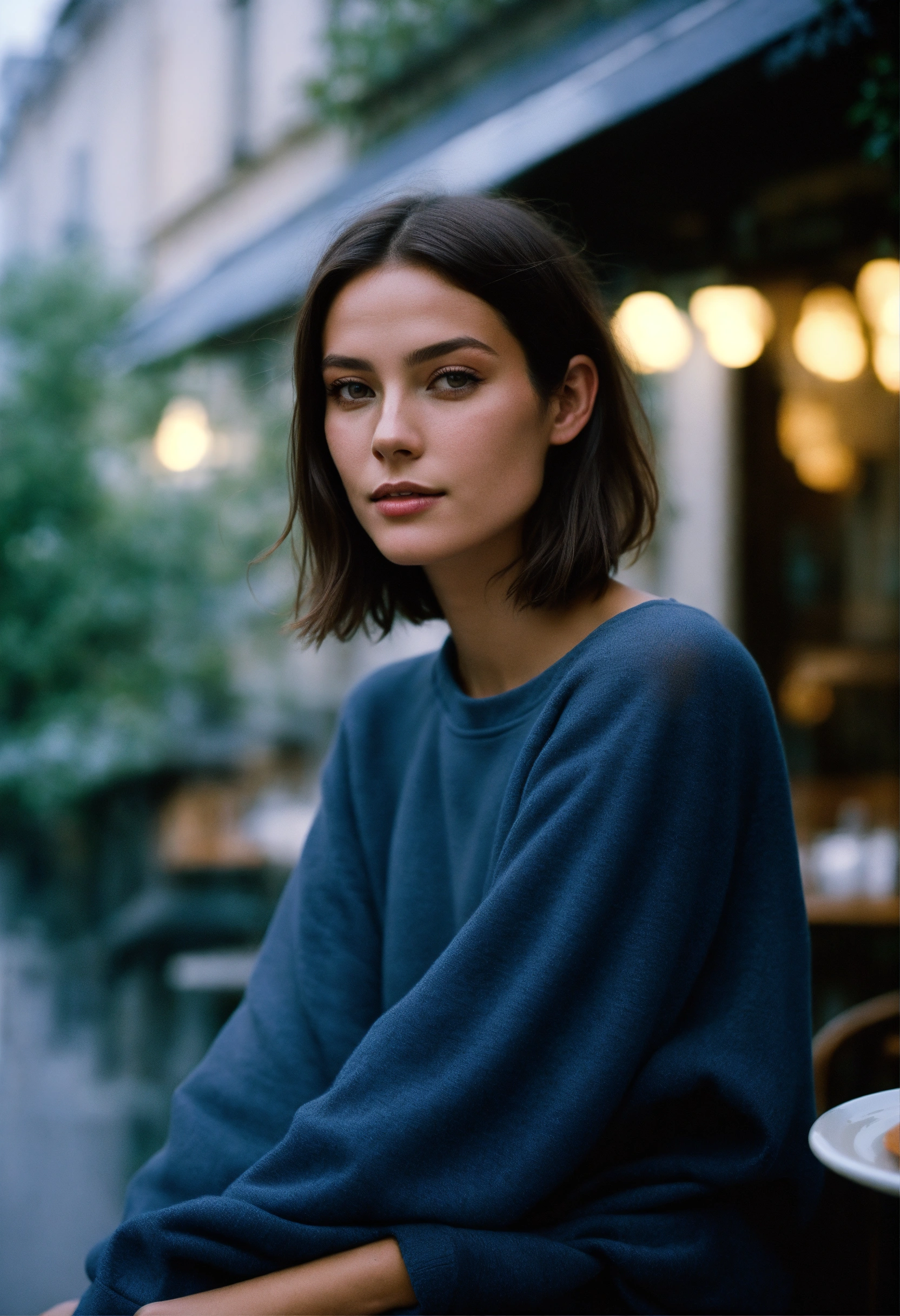 Lexica - Portrait of a beautiful French fashion model with a graduated ...
