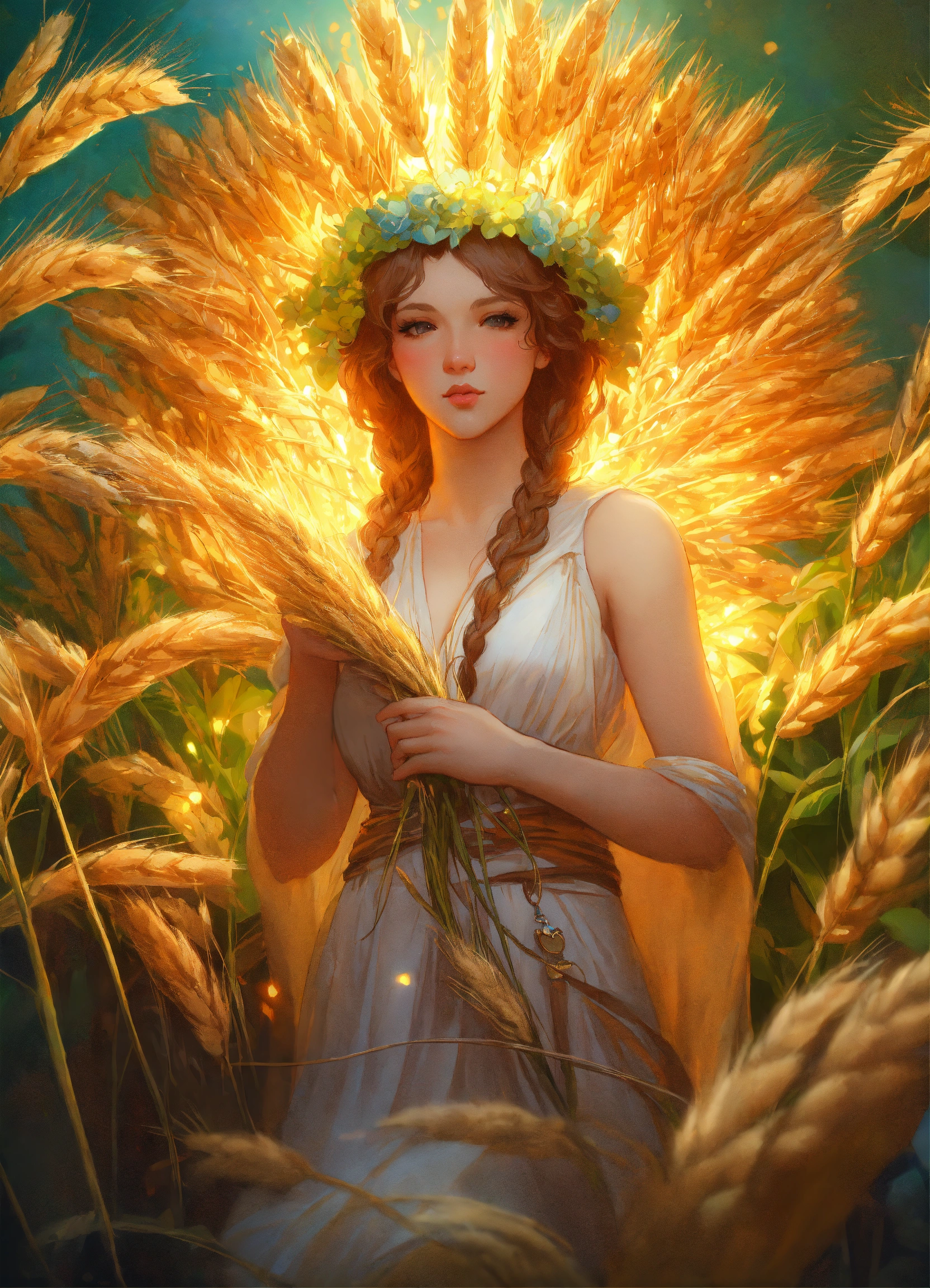 Lexica - Demeter holding wheat, art by artgerm and greg rutkowski and ...