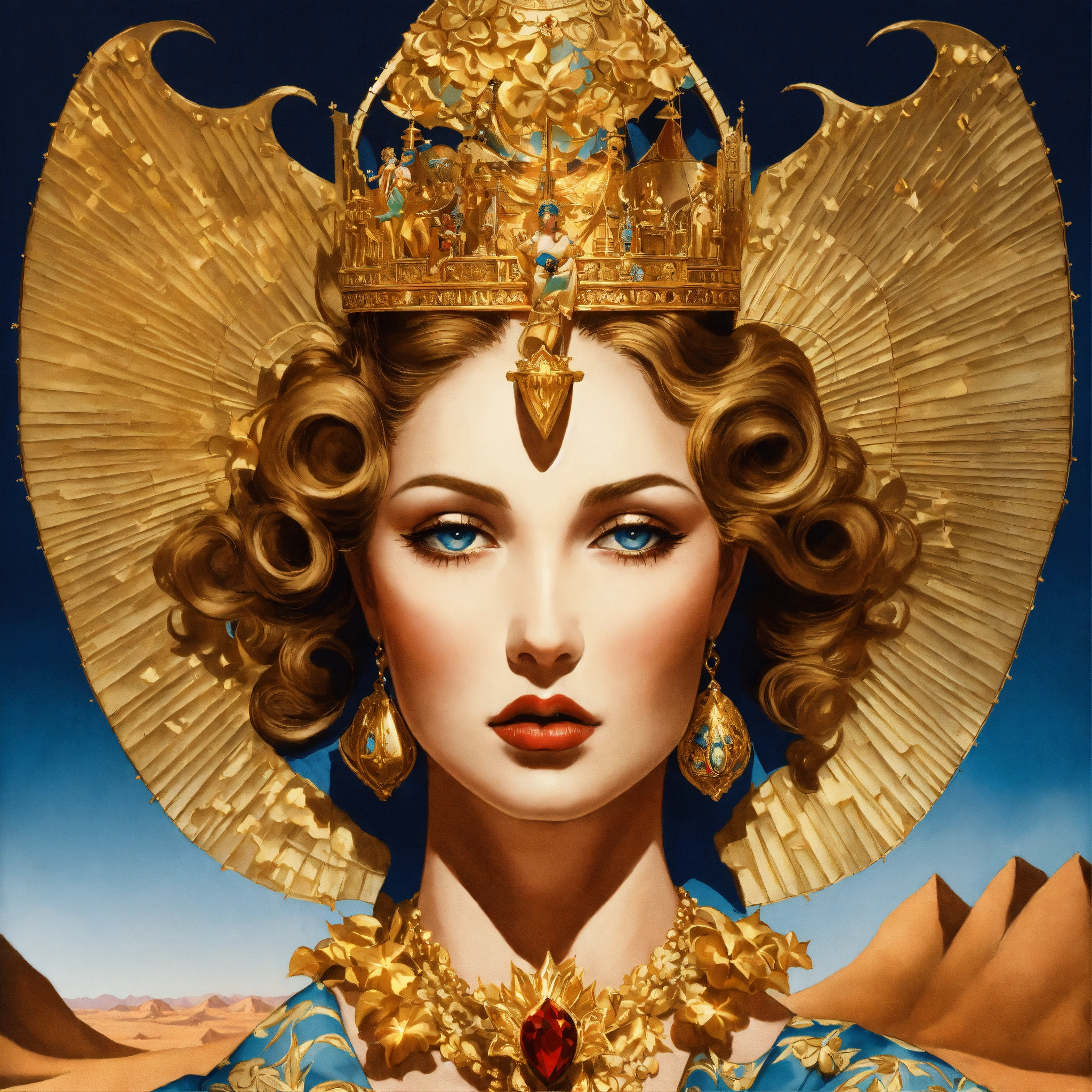 Lexica - Gilded Madonna, art by Alberto Vargas but in the surreal style ...