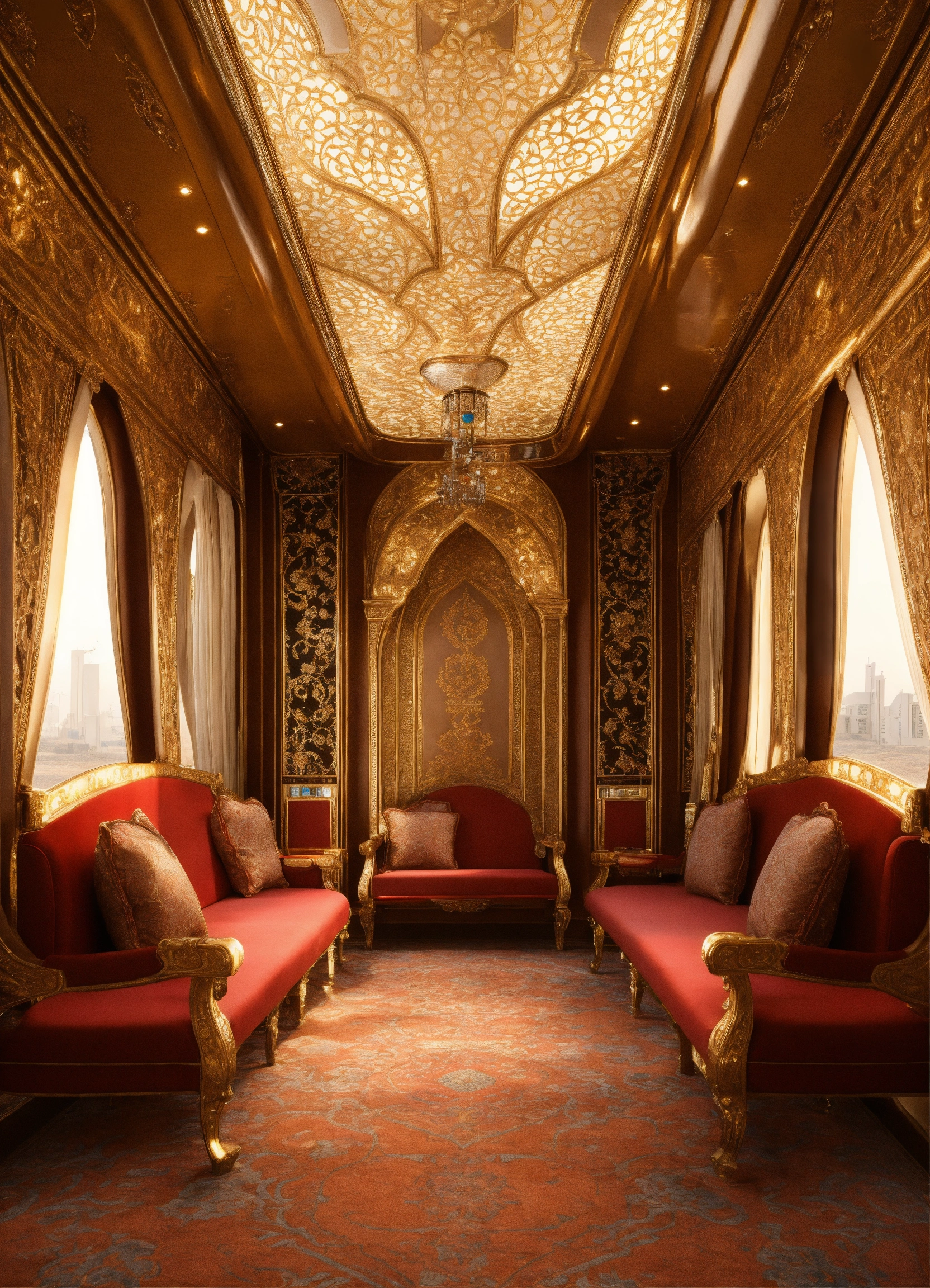 Lexica - Baroque Saudi nouveau riche style airplane interior