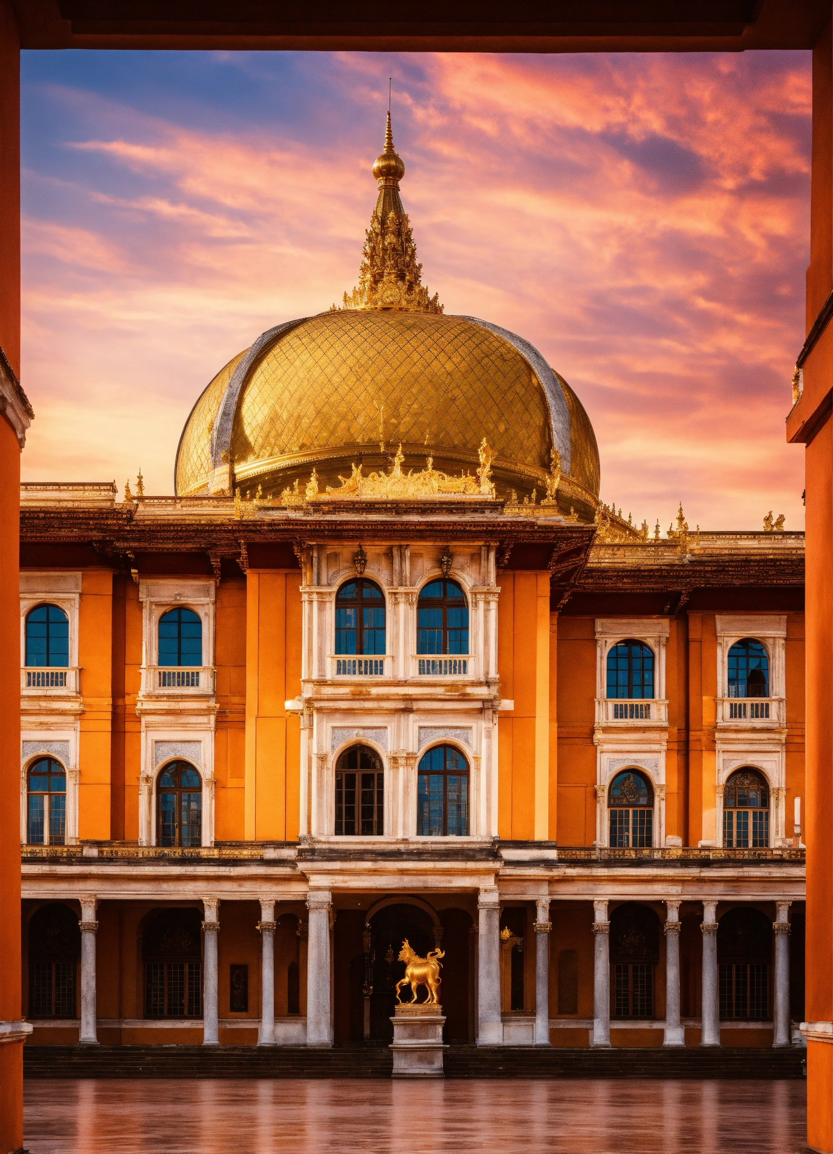 Lexica - A complete picture of a royal palace building with a dome
