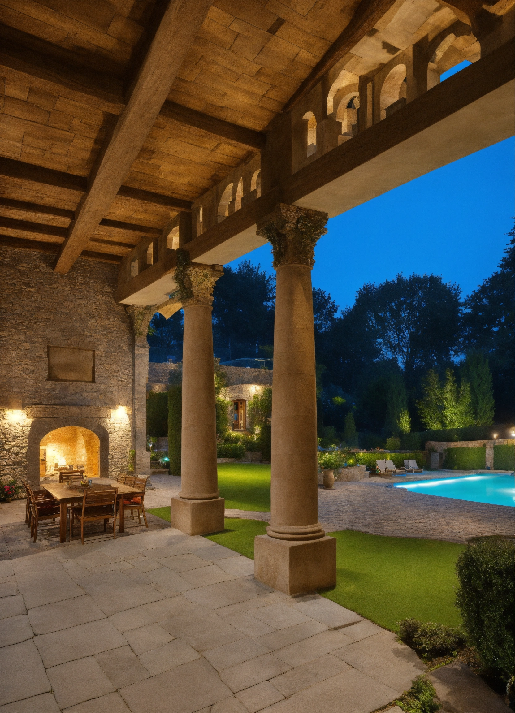 Lexica - Classic huge estate in wood and stone and interior with garden ...