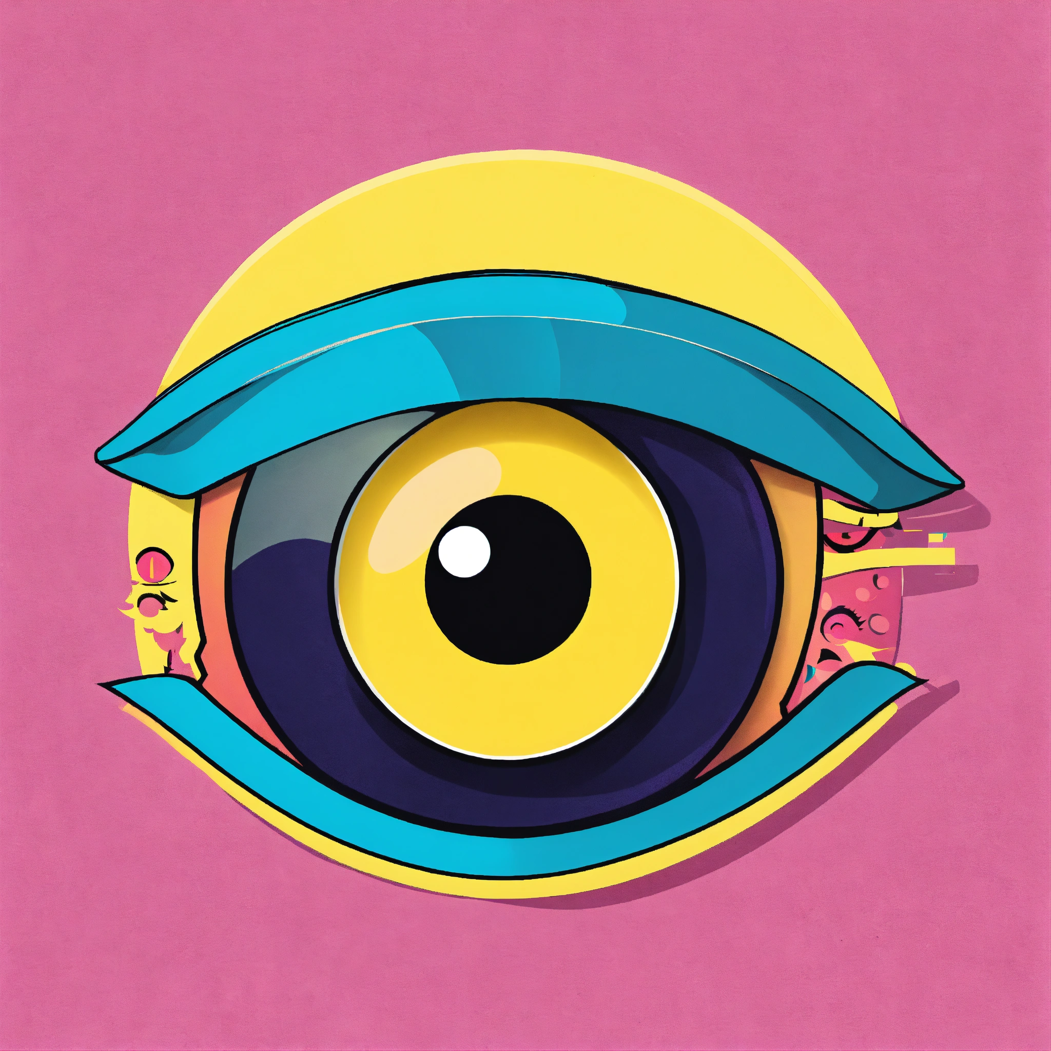 Lexica - Minimalist evil eye sticker design in a pop art style