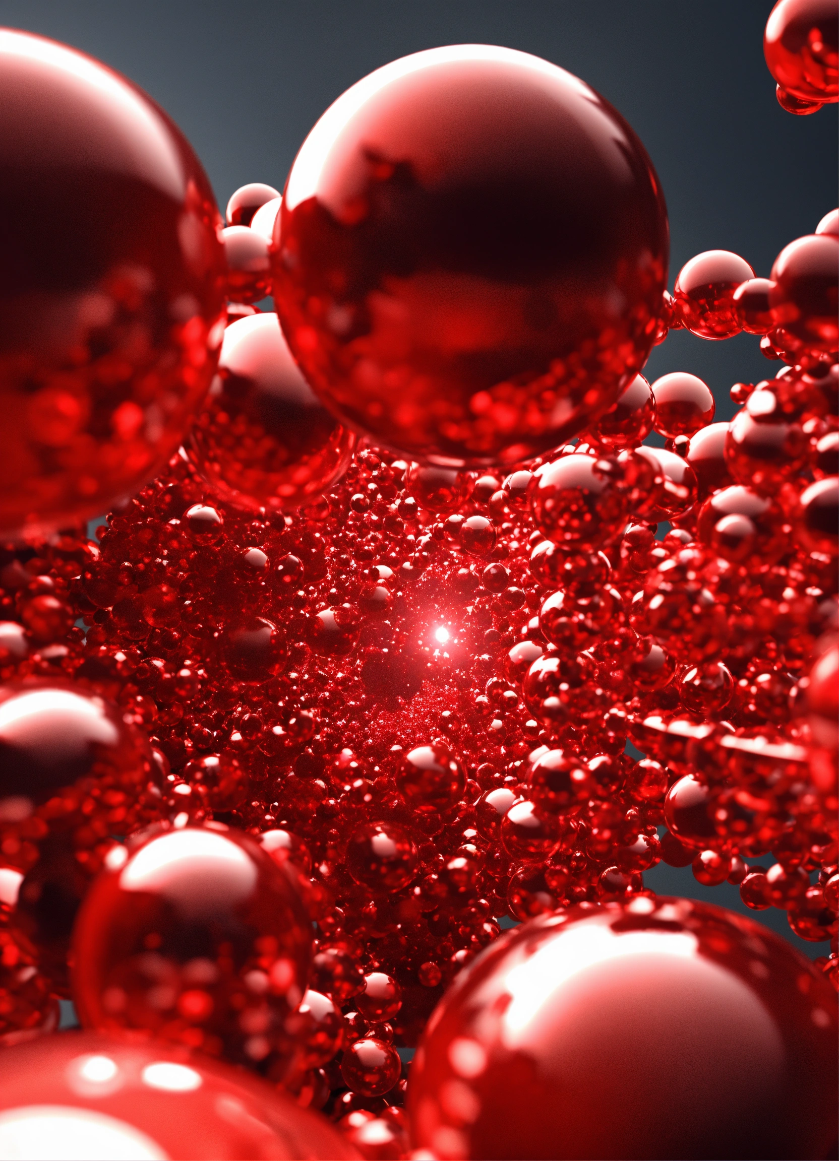 Lexica - Accelerating red molecule creates futuristic 3d perspective effect