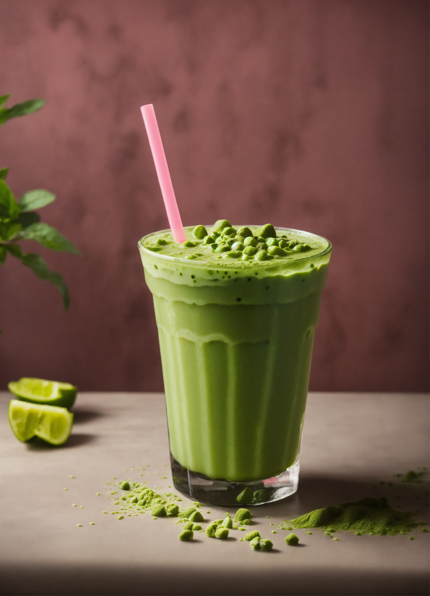 Lexica - Green matcha boba tea. clear cup. studio photography. neutral ...