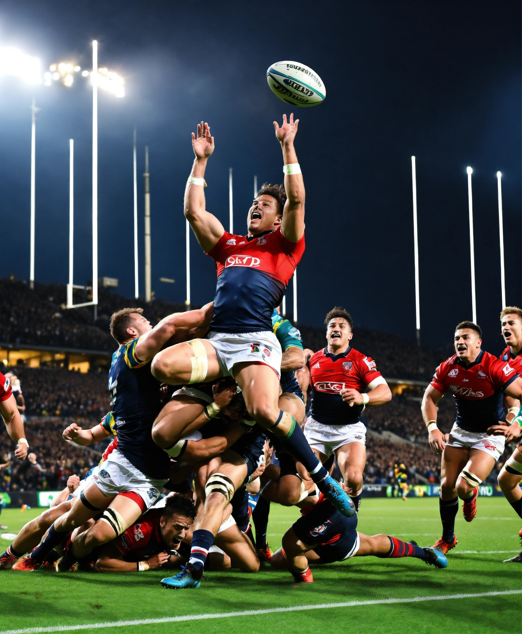 Lexica - An electrifying scene showing a player scoring a crucial try ...