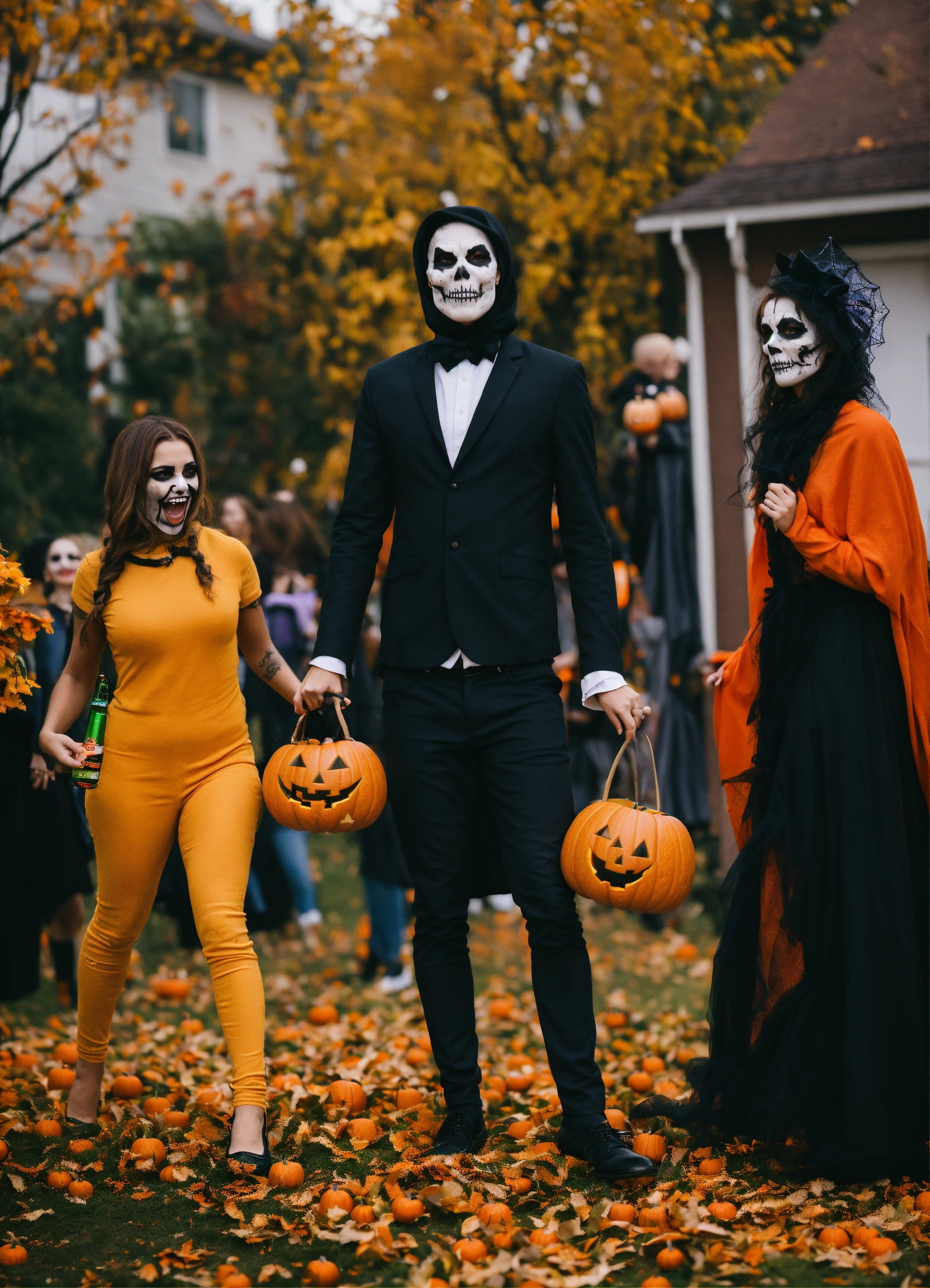 Lexica - People celebrating halloween
