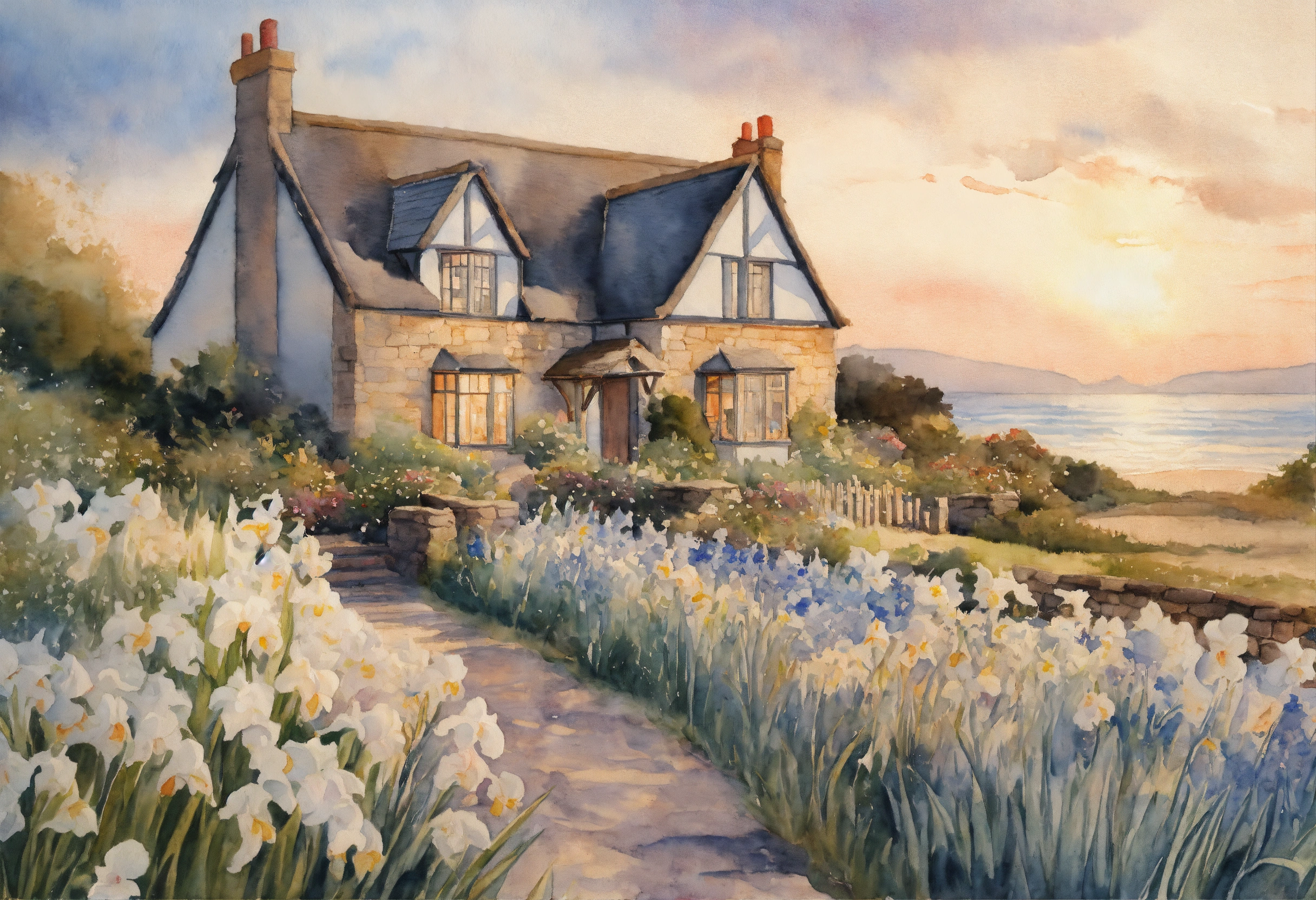 Lexica - Watercolour painting, pastel colours, warm light, intricate ...