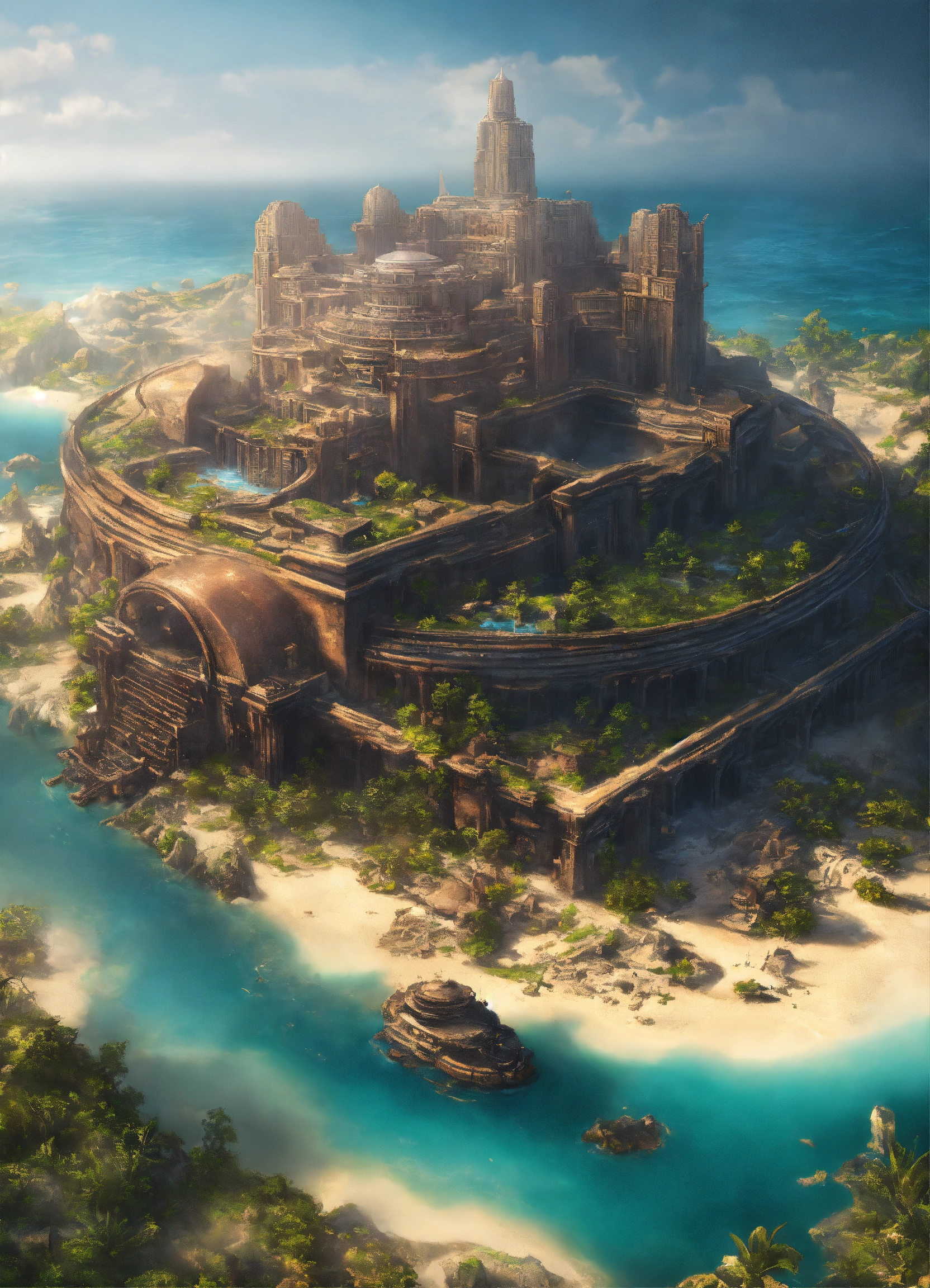 Lexica - Atlantis filled with ancient black people. Round with 3 ...