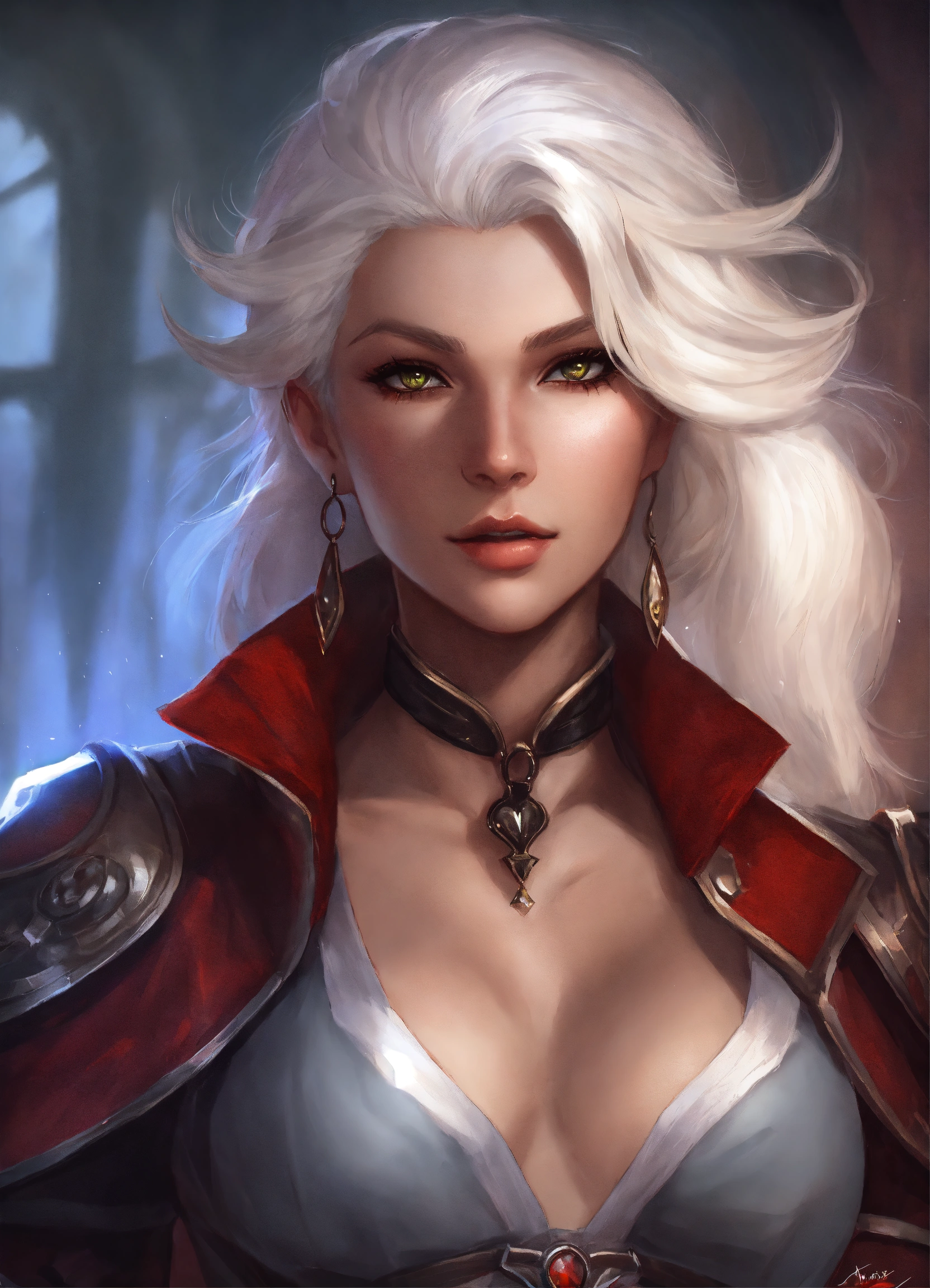 Lexica - Shadowheart from baldurs gate 3 with white hair, by artgerm