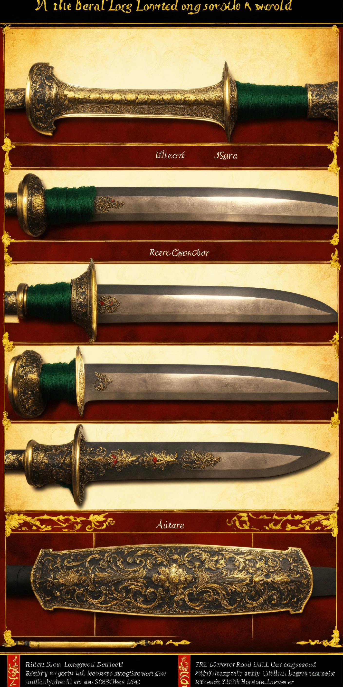 Lexica - Richly decorated long longsword, ultra realistic, very detailled