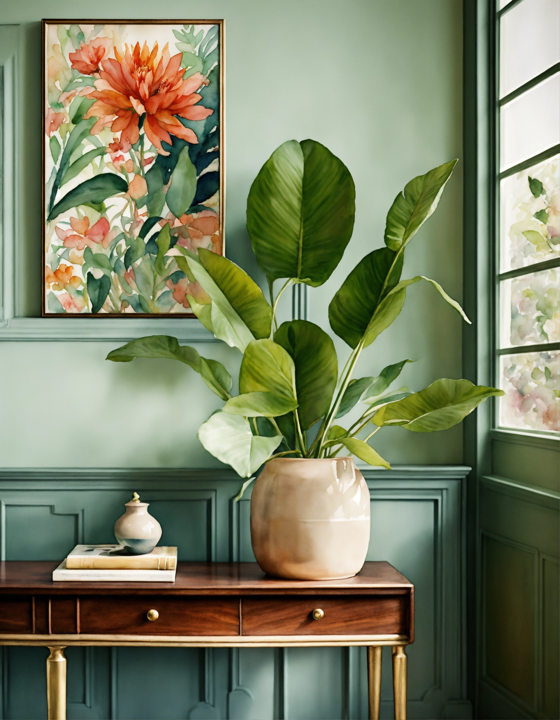 Lexica - Art Deco Art Print for a living room entry way botanical ...