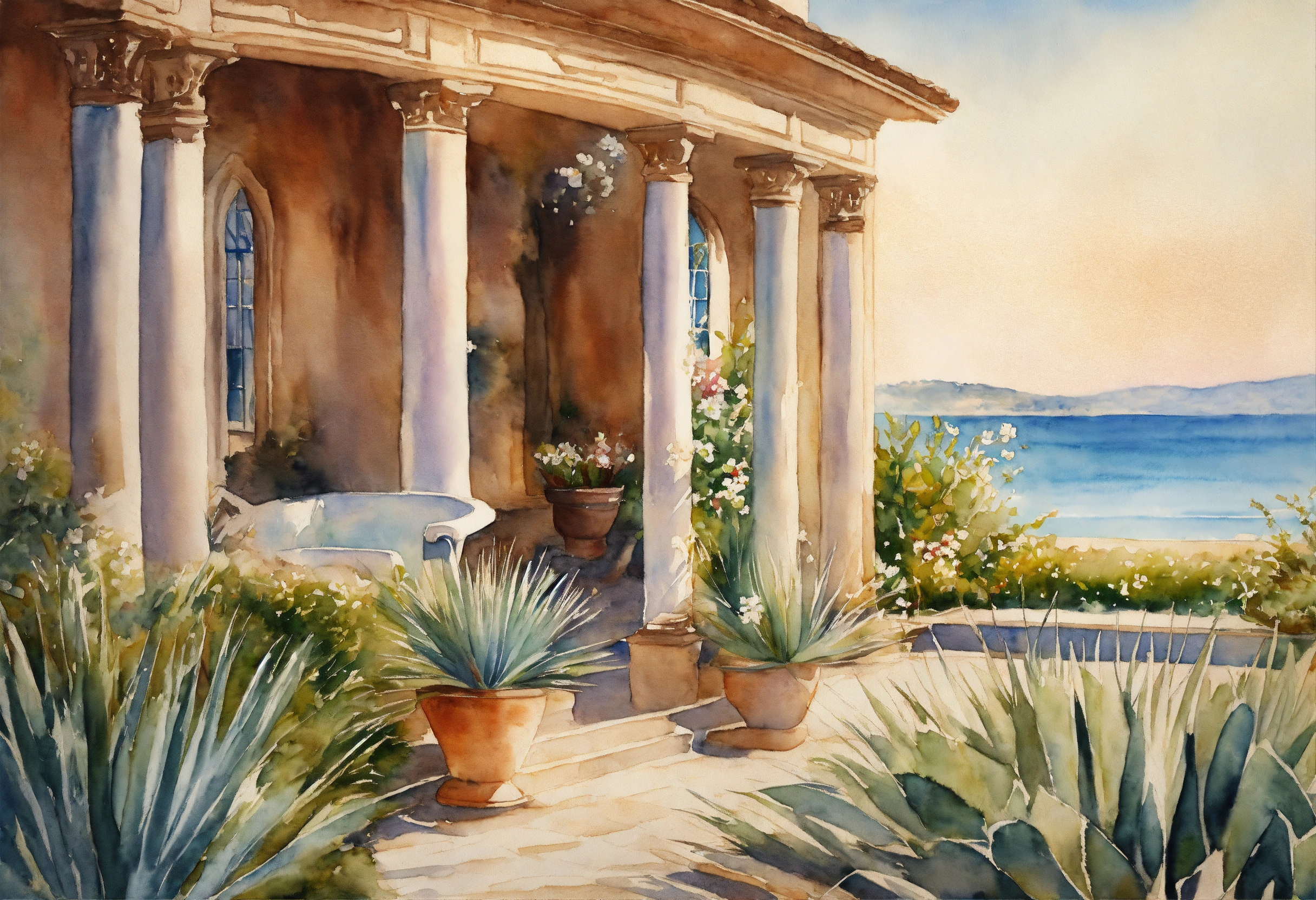 Lexica - Watercolour painting, pastel colours, warm light, intricate ...