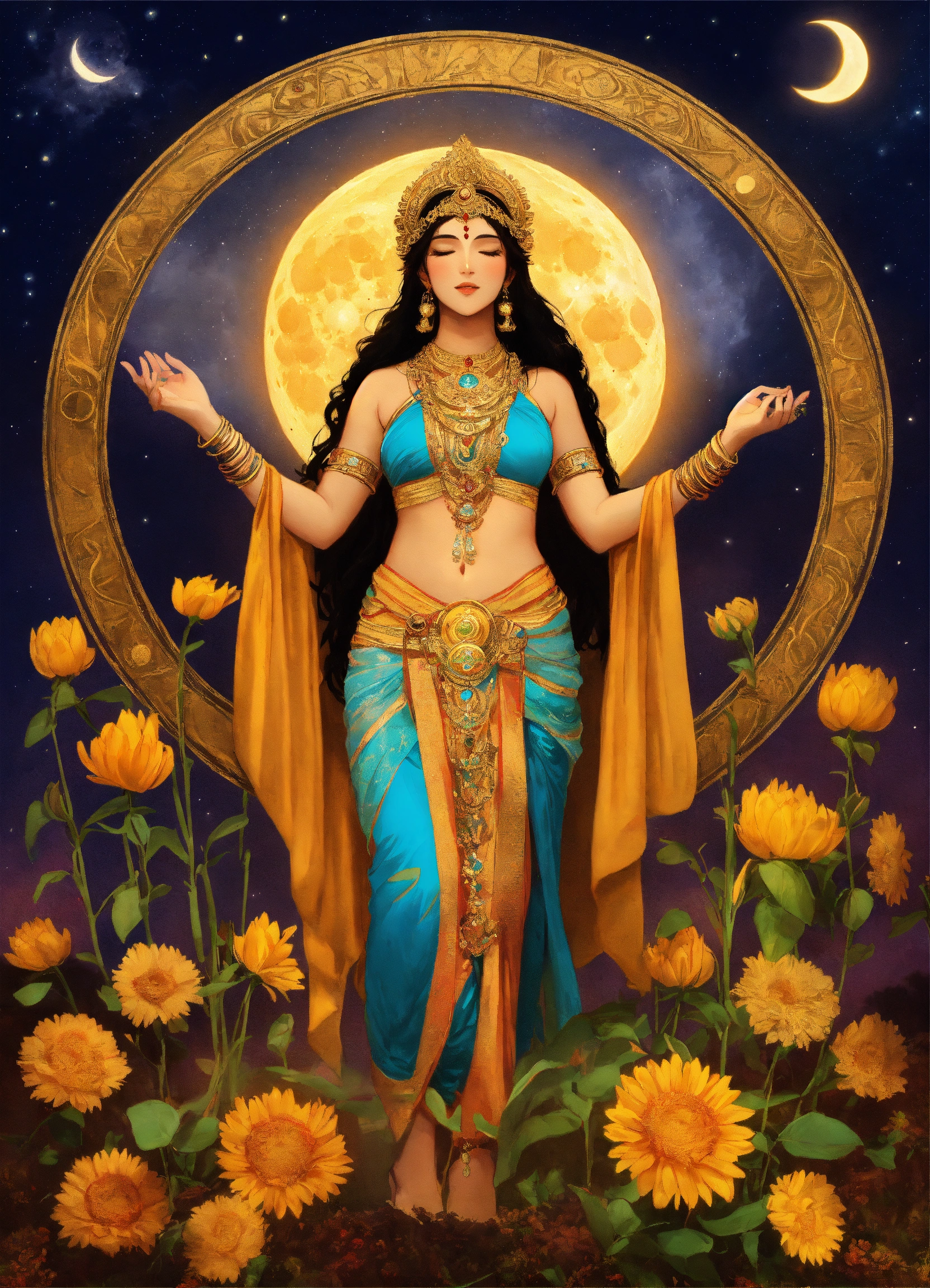 Lexica - Artwork for an oracle card of hindu godess manifesting ...