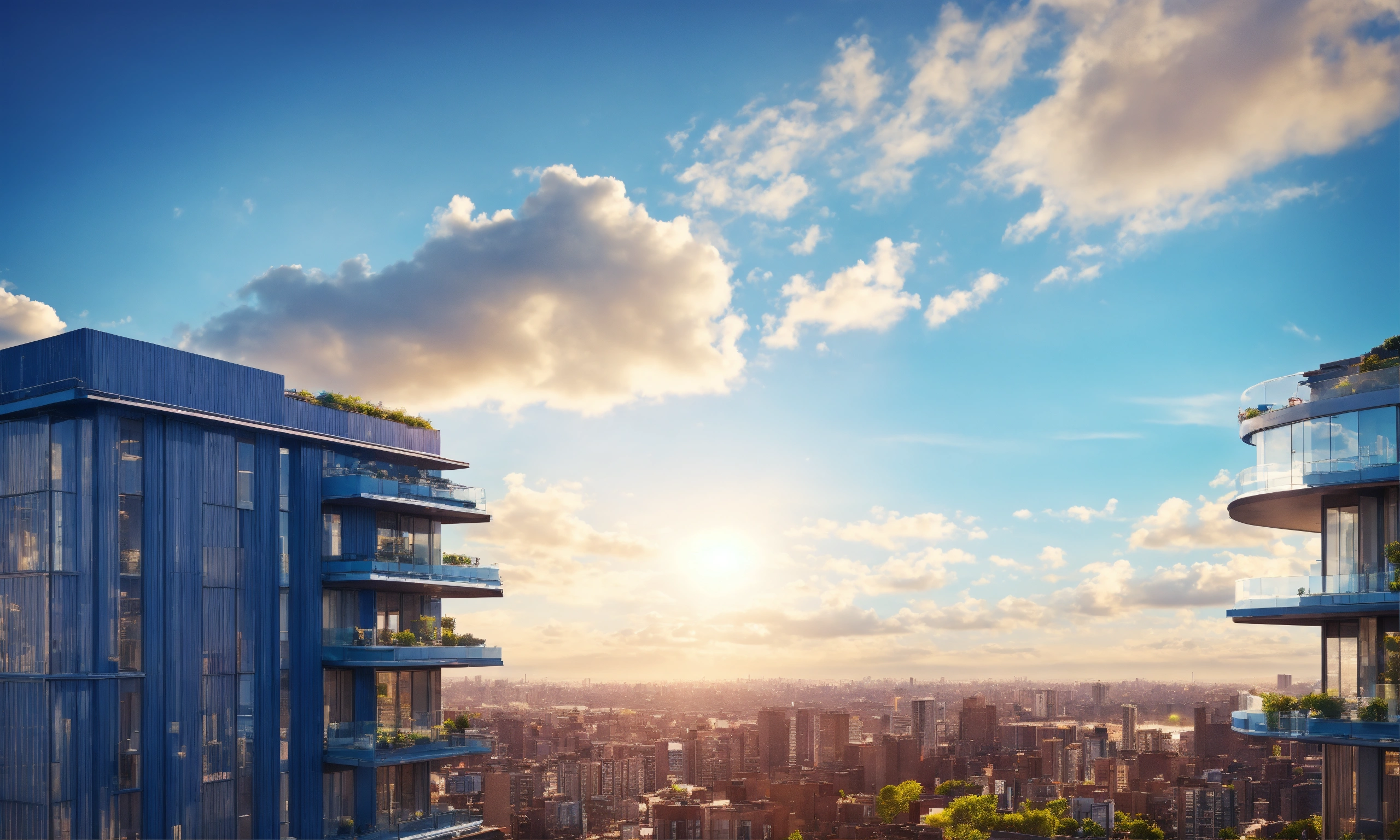 Lexica - Highrise rooftop, blue sky, 4k, bright