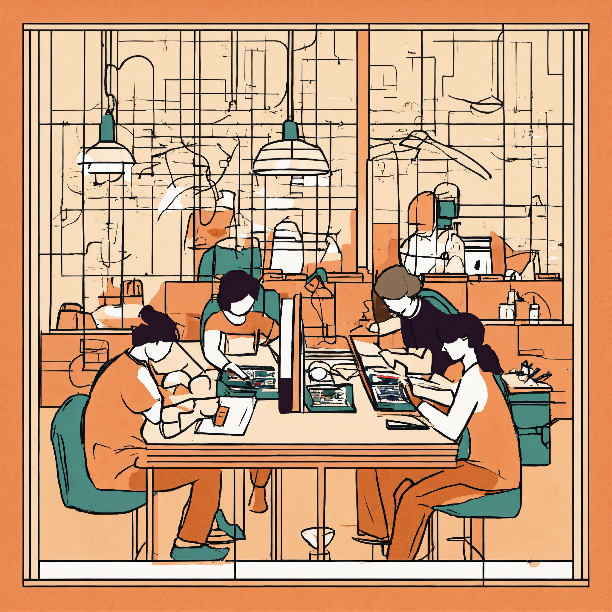 Lexica - Very simple drawing of a team working together