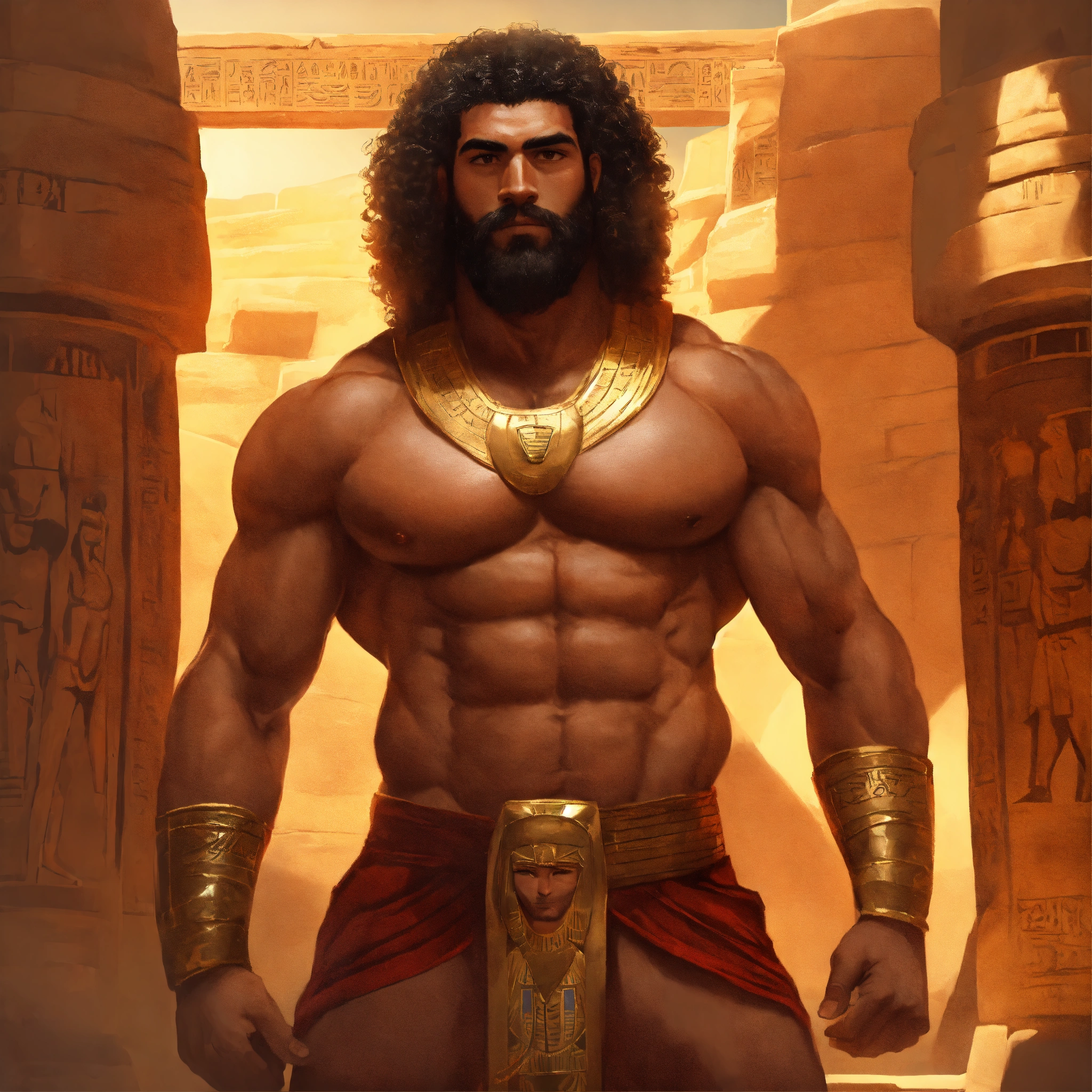 Lexica - 30-year-old hairy Ancient Egyptian man with big muscles, big ...