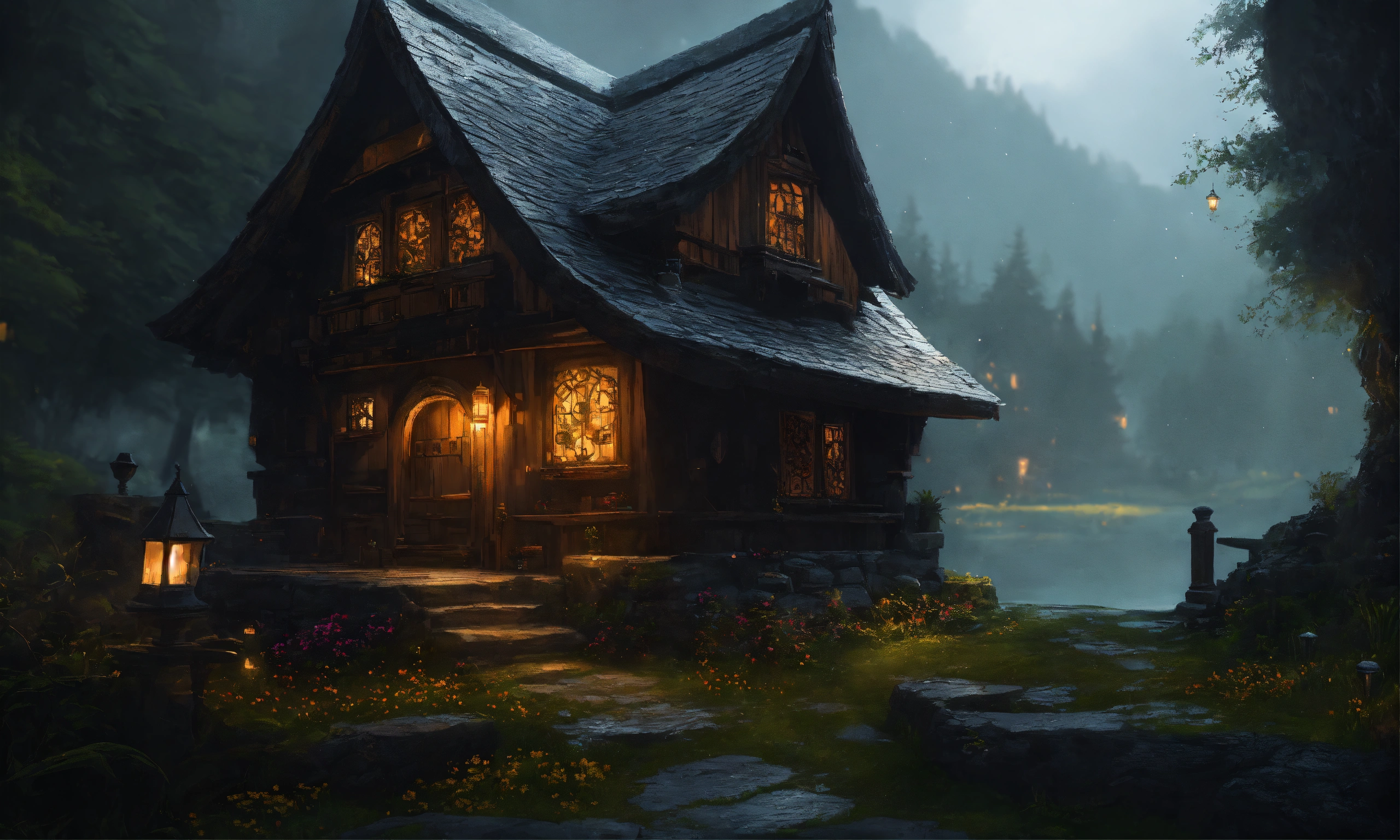 Lexica - Epic beautiful shot of a ultra detailed and very small house ...