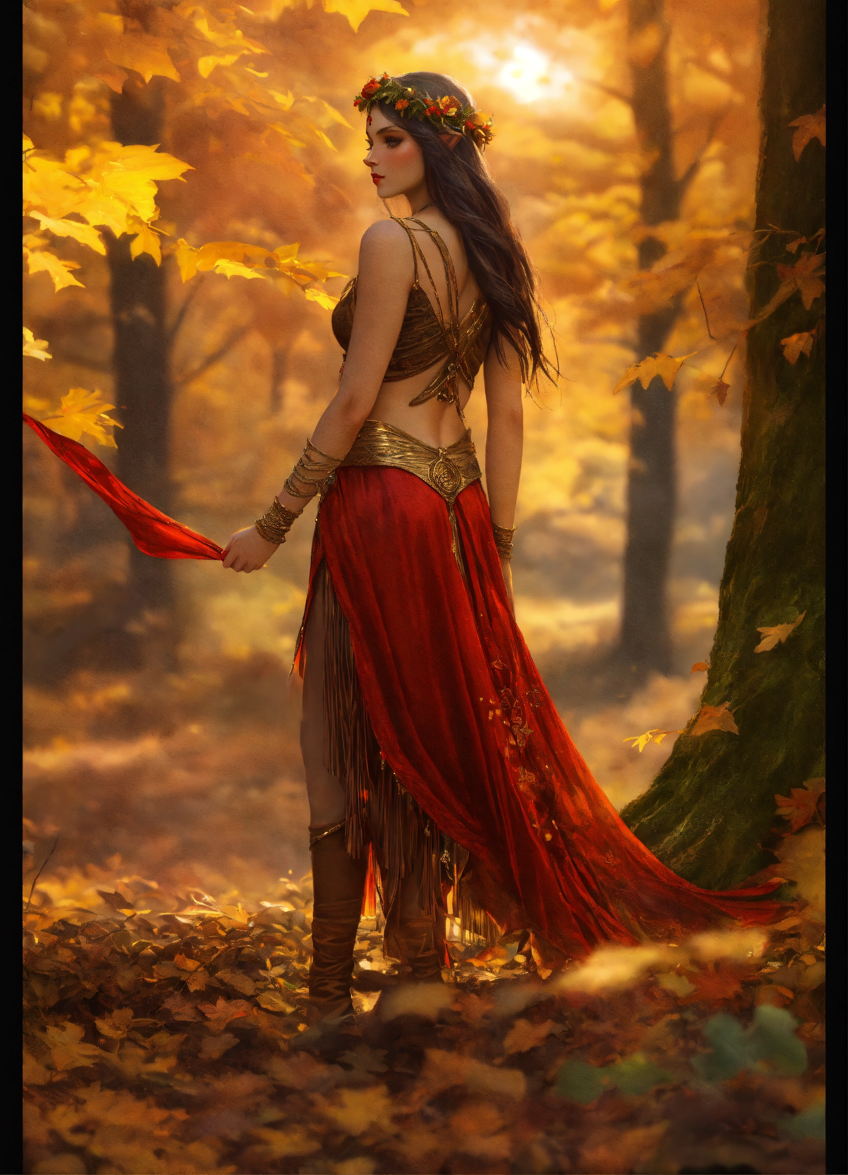 Lexica - Photorealistic, indian summer, elves dancing, anne stokes ...