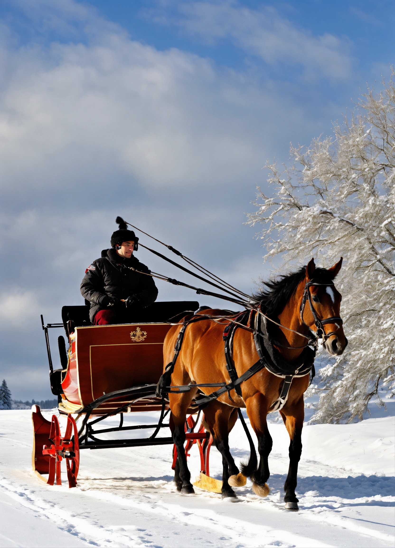 Lexica - Horse ride a sleigh in snow